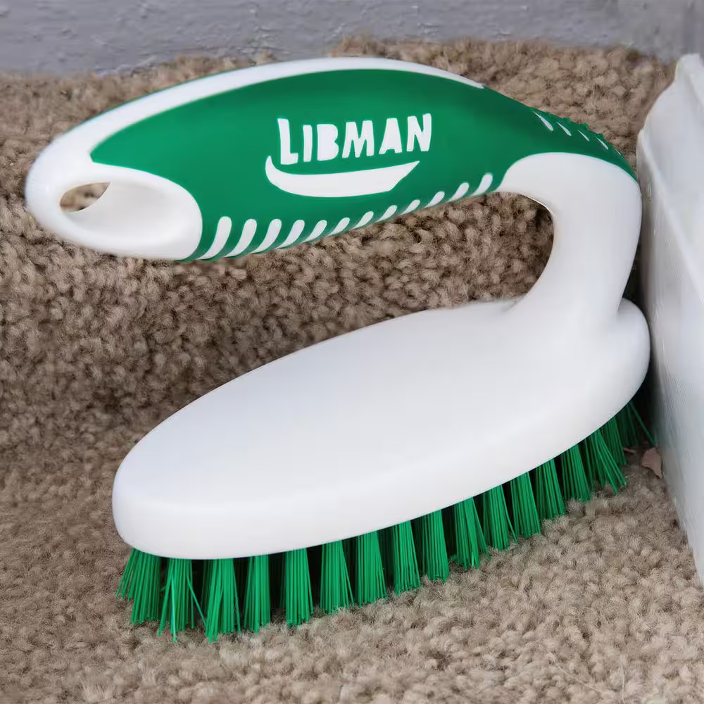 Small Space Scrub Brush with 32 oz Spray Bottle Heavy Duty Grout Corner Cleaner