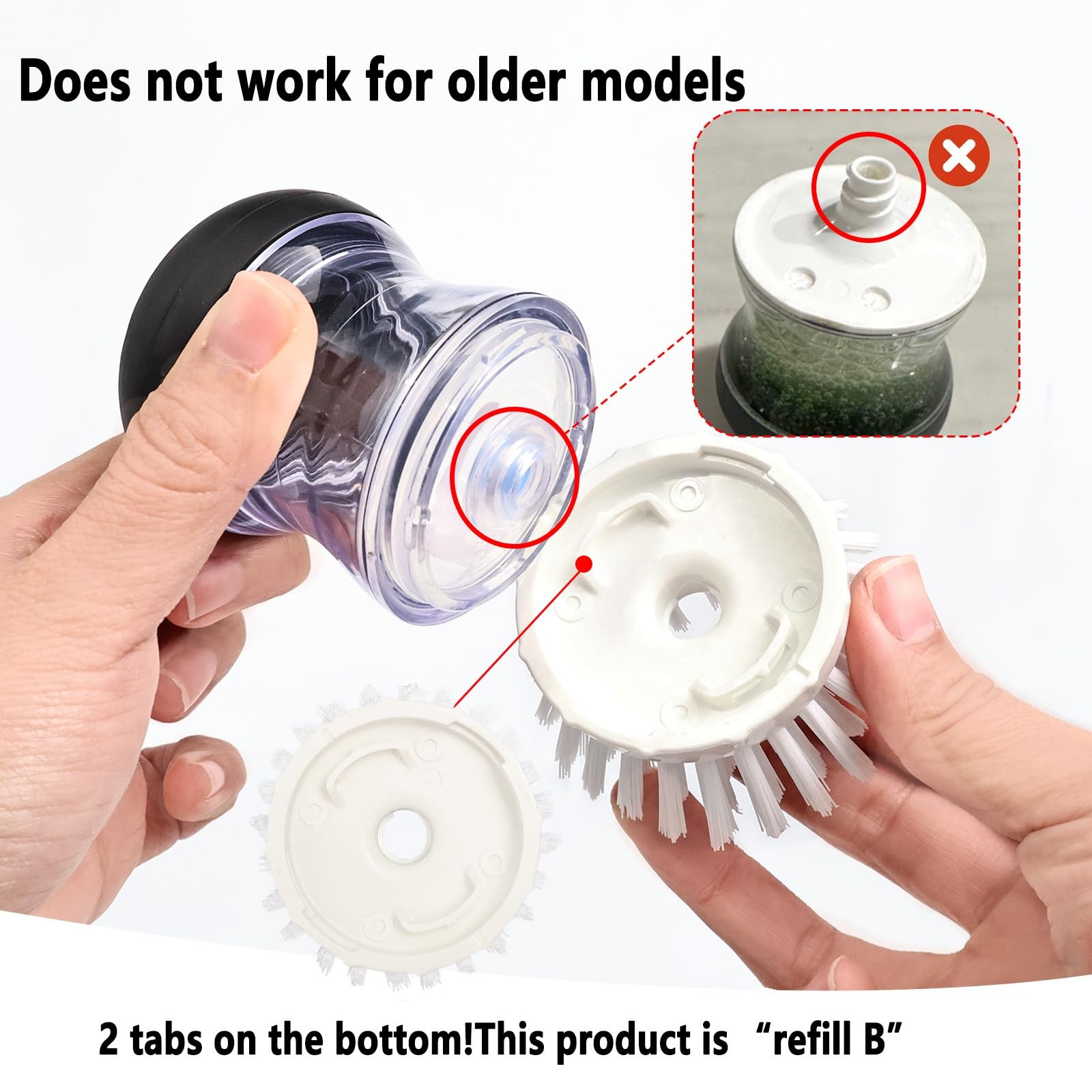 4 Pack Brush Refills for OXO Dish Brush Refill B, Brush Head OXO Dish Brush H…