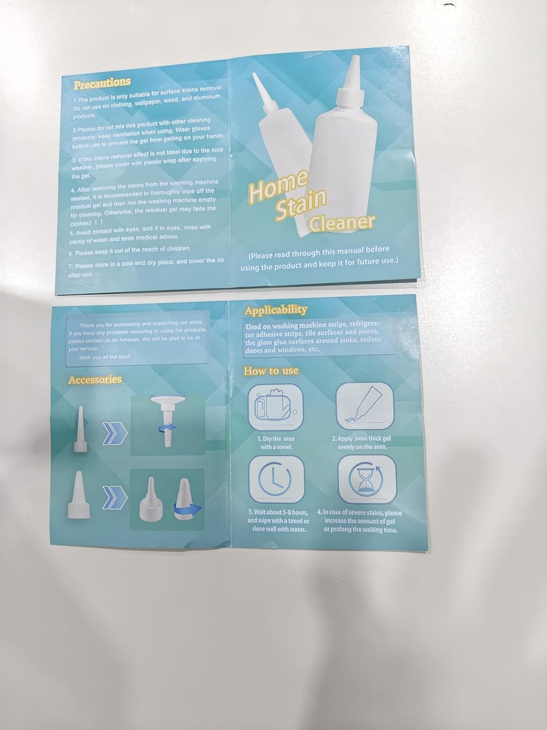 Home Stain Cleaner, 5 Fl Oz Mold Stain Cleaner Gel for Washing Machine, Home Sta