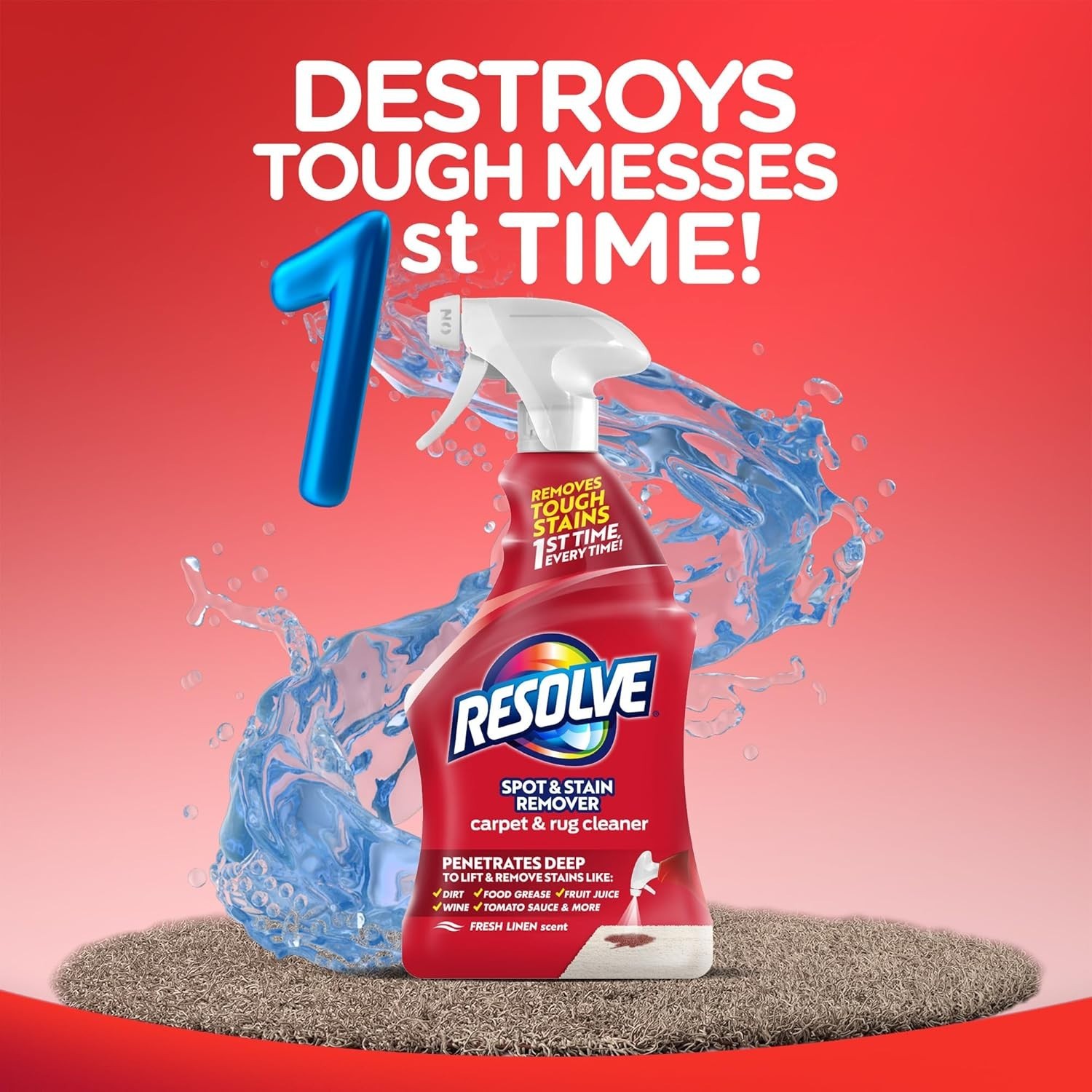 Powerful 22 Oz Carpet Cleaner Spray – Restores and Freshens Fiber Appearance
