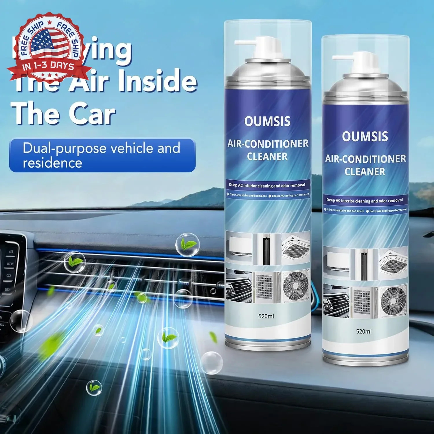 Air Conditioner Cleaner, Professional Cleaner Foam Spray, Foaming Coil Cleaners