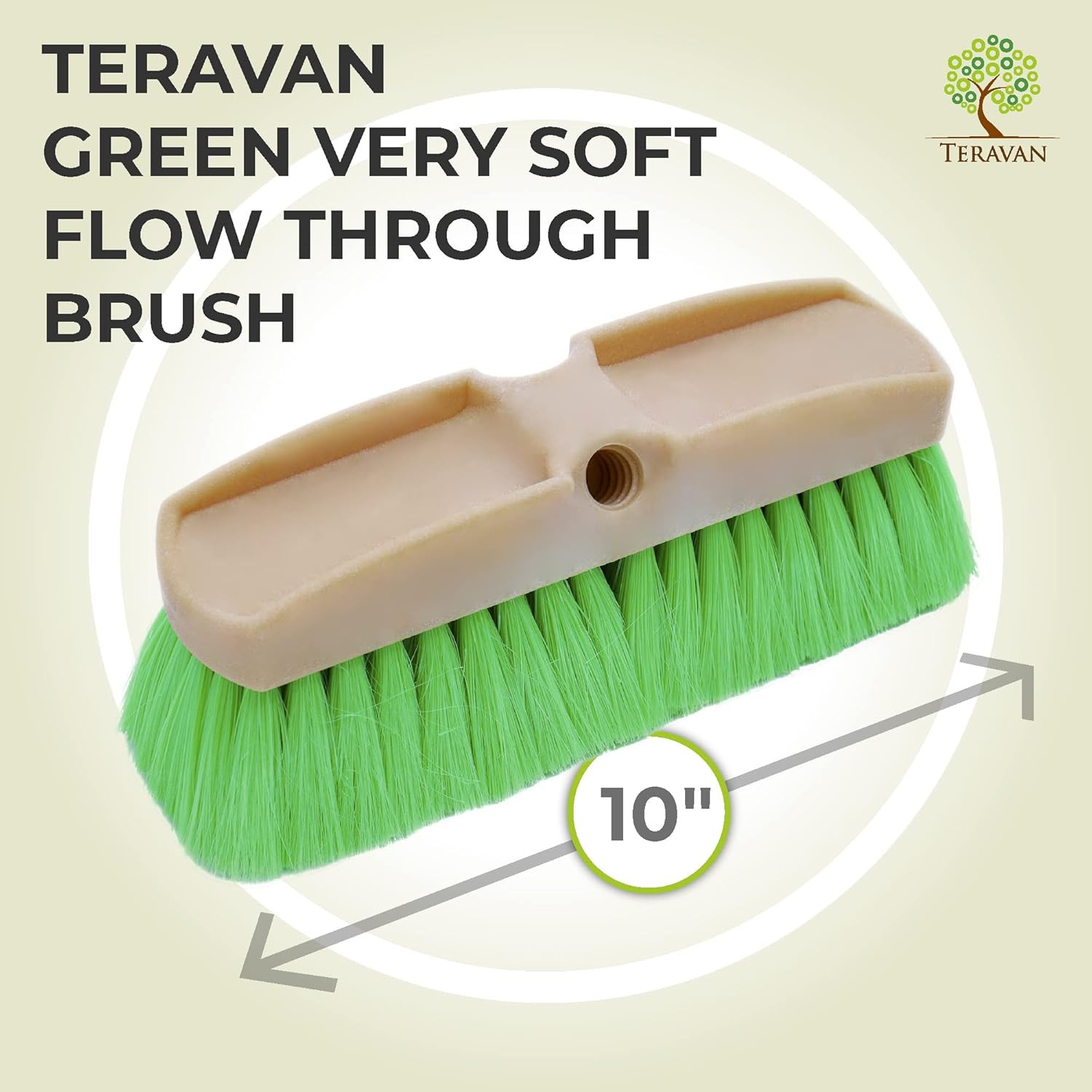 Green Obround Flow through Scrub Brush for Cleaning-Car Wash Brush with Very Sof
