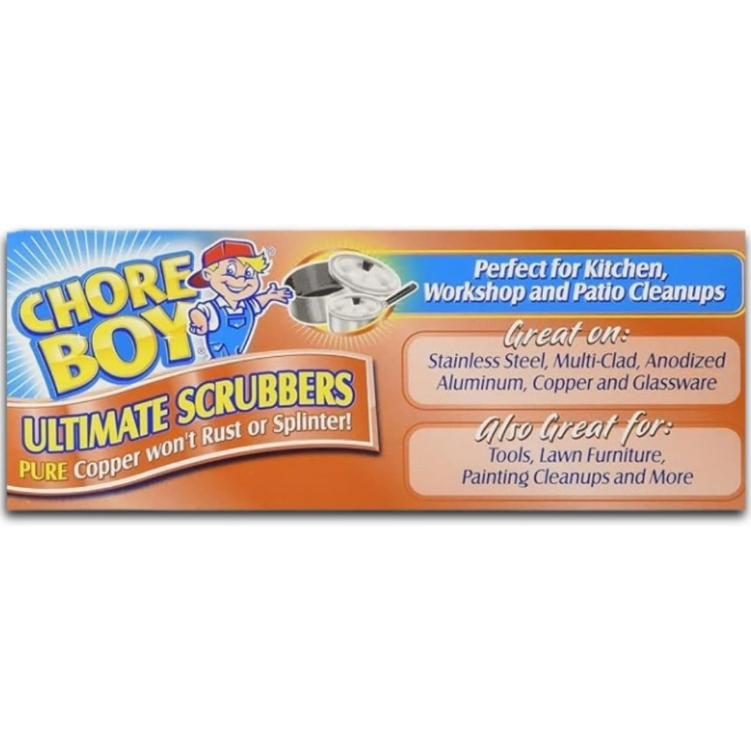 3 Chore Boy Copper Scrubbers Scouring Pad, 100% Pure Copper Steelwool NEW