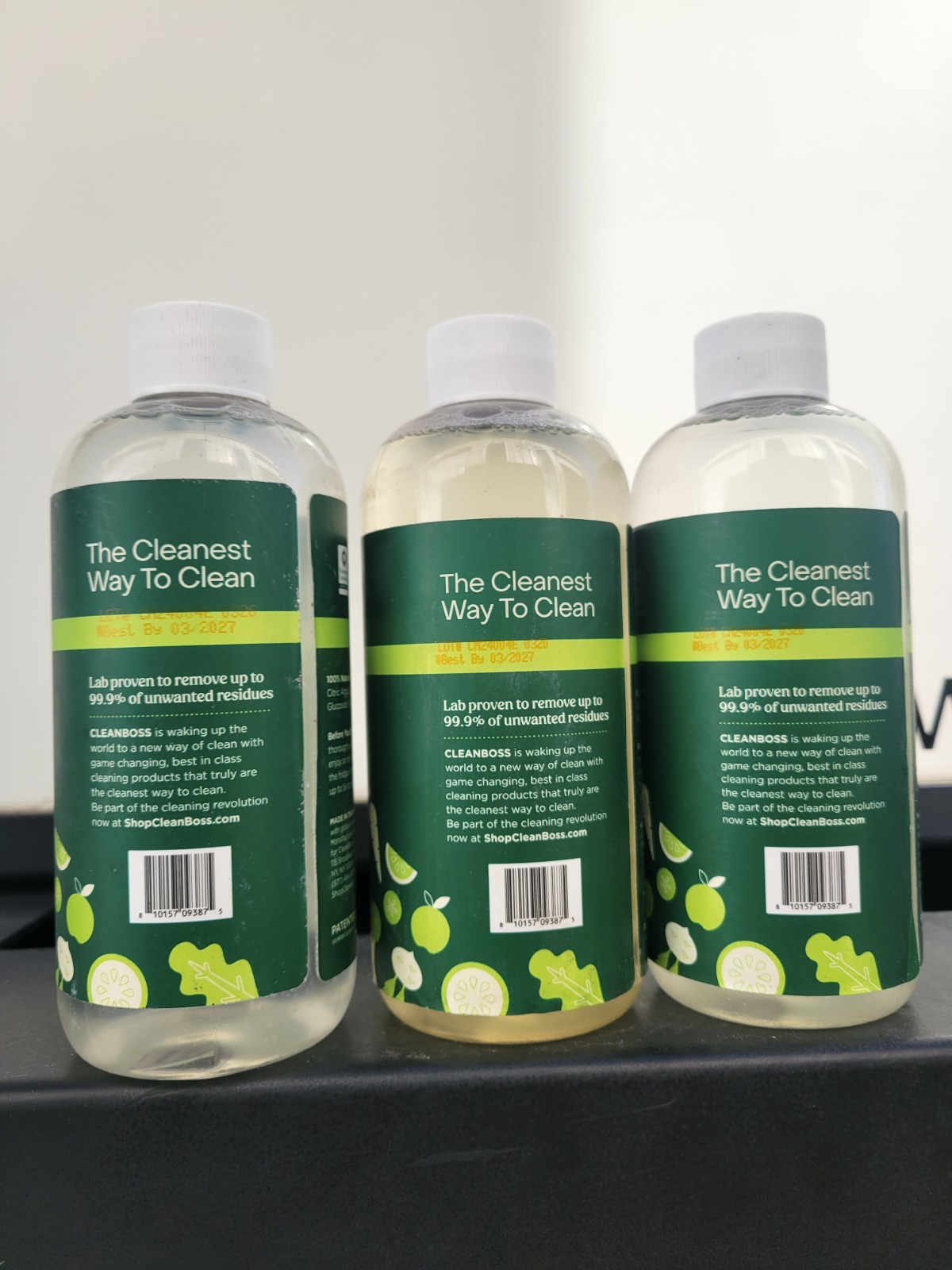 3( Three) CLEAN BOSS Eat Cleaners All Natural Fruit+ Veggie Washes 12fl.oz ea.