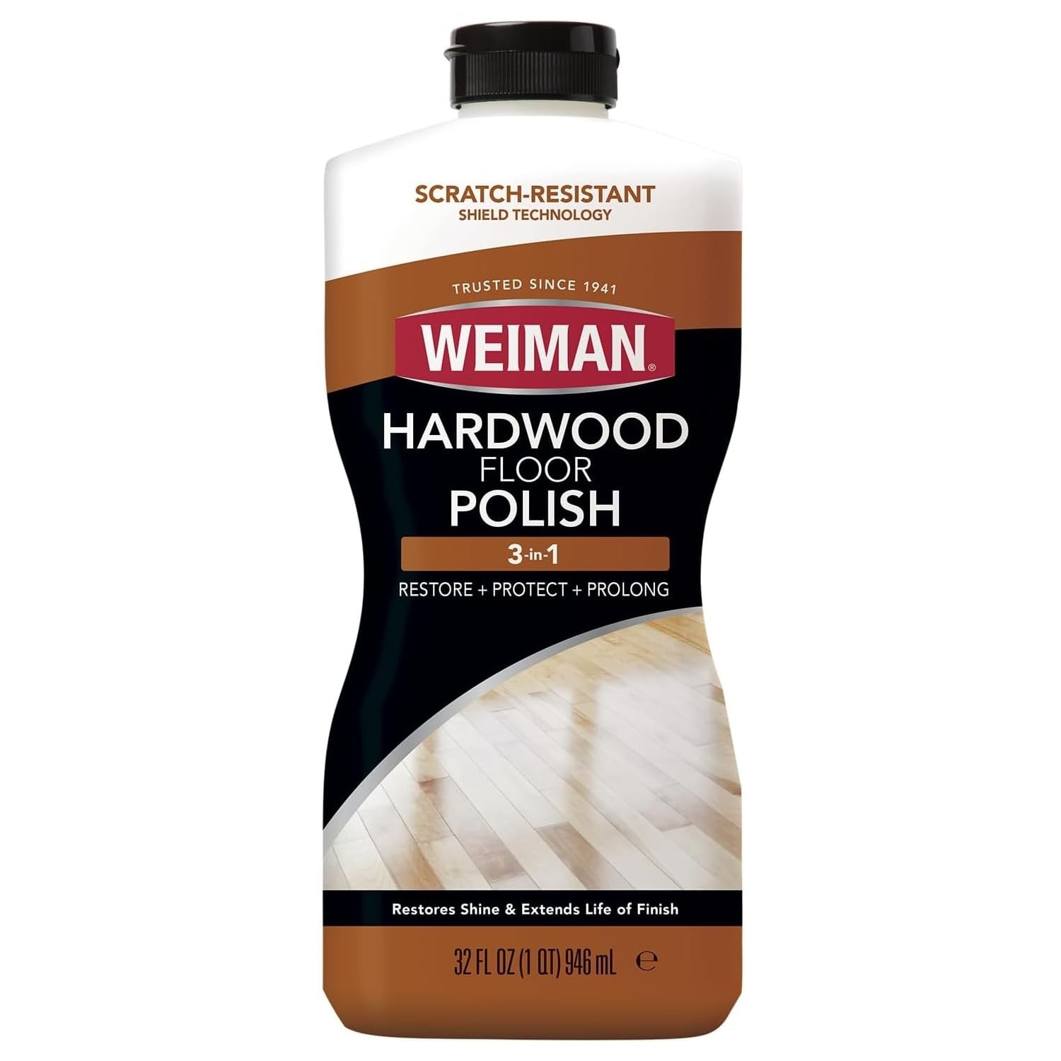 Weiman Hardwood Floor Polish – 32 Ounce – High-Traffic Hardwood
