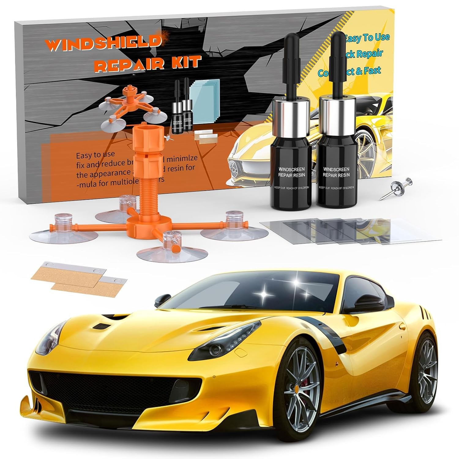 Windshield Chip Repair Kit Quick Fix Car Windshield Resin Glass Repair