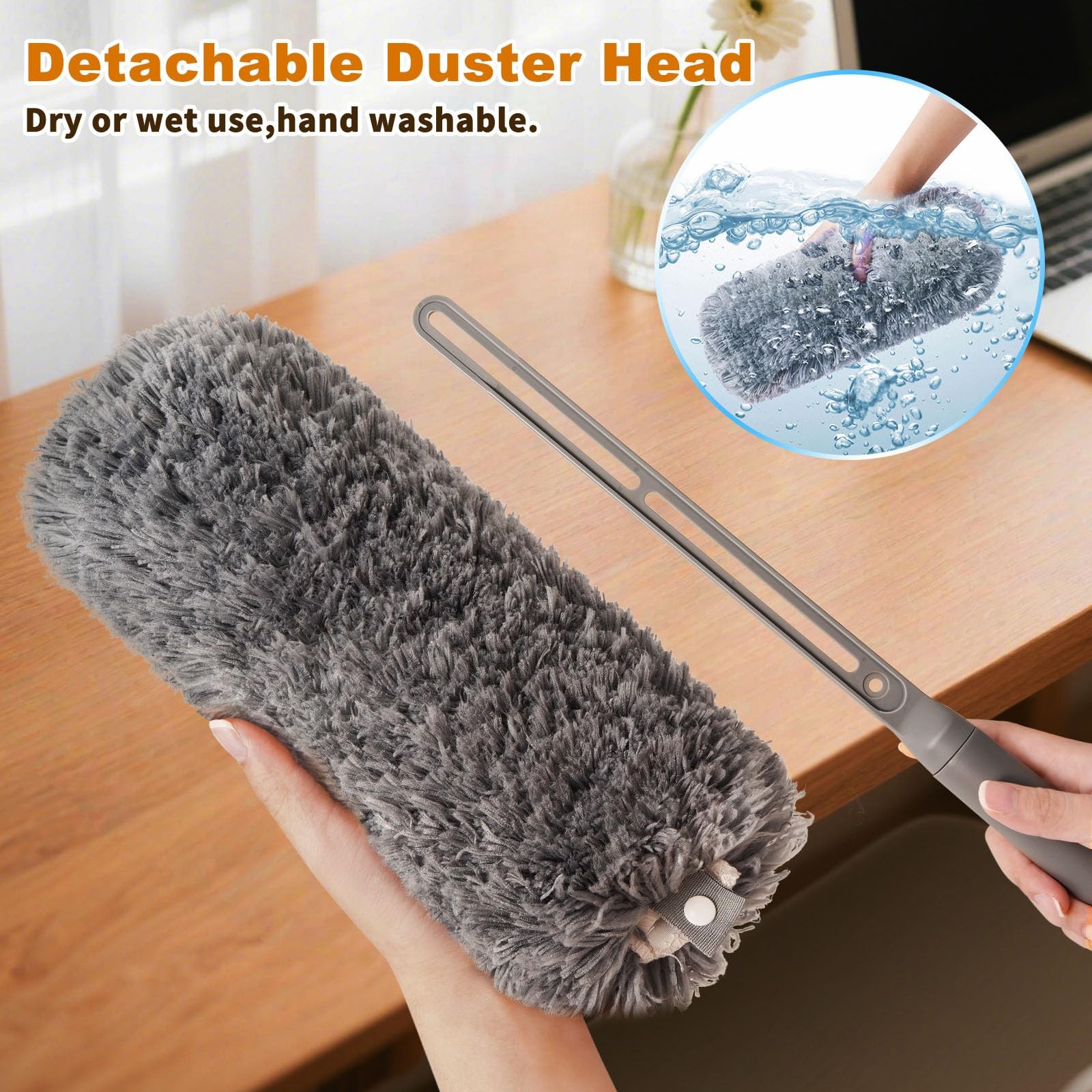 Microfiber Duster with Washable and Reusable Duster Head, Microfiber Dusters …