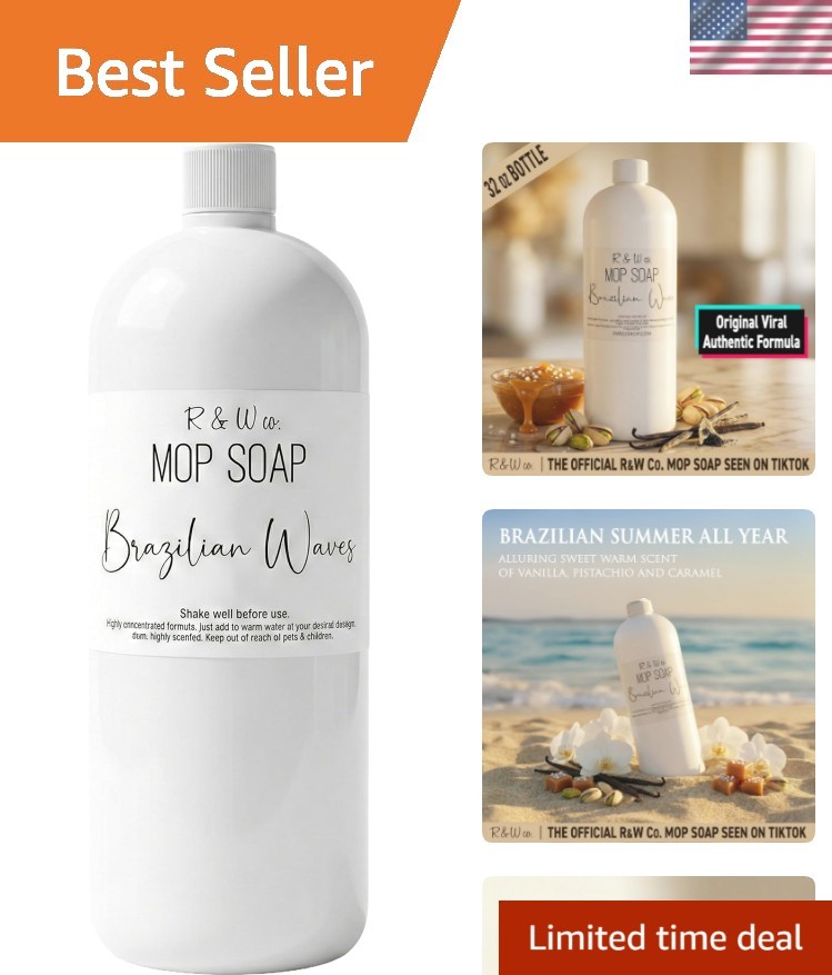 R&W CO. 32 oz Mop Soap Brazilian Waves Scented, Gentle Floor Cleaner for al…