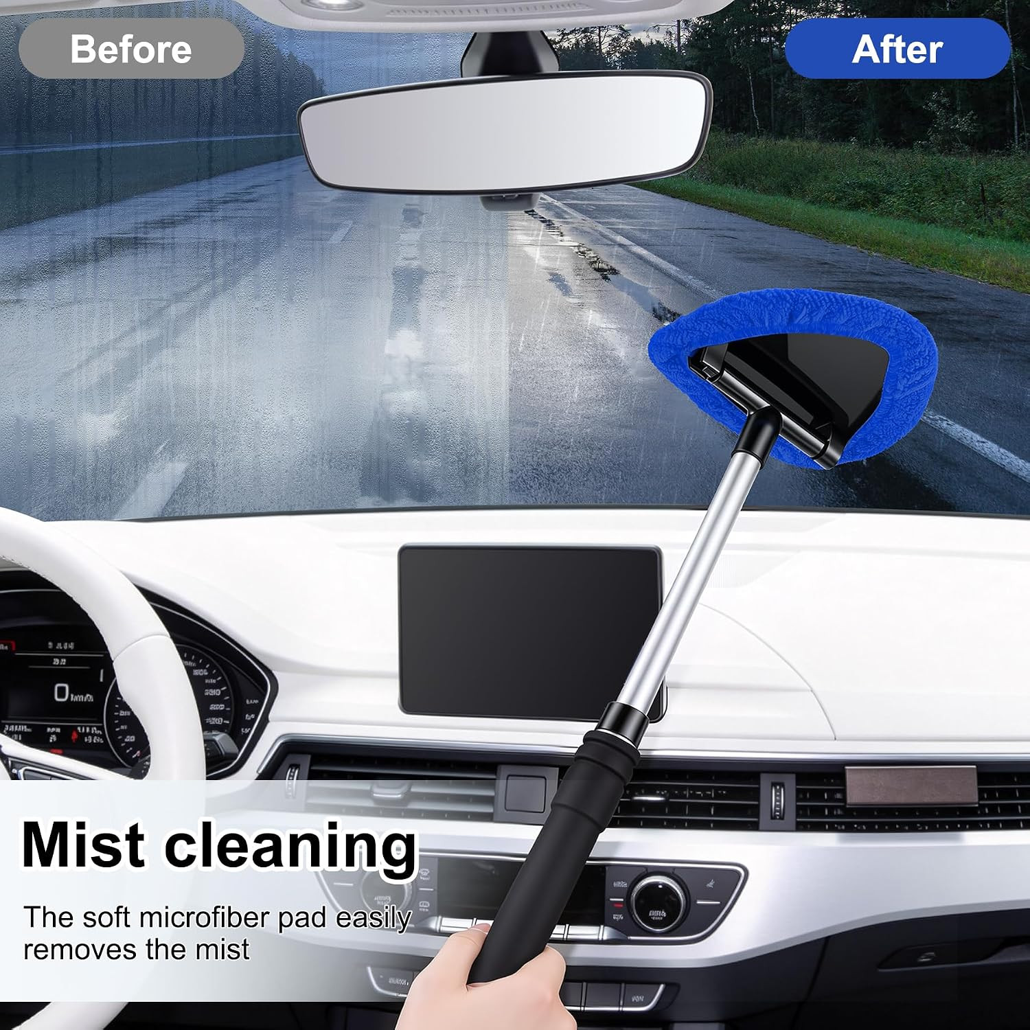 Windshield Cleaner Tool, Car Interior and Exterior Window Cleaning Kit with Exte