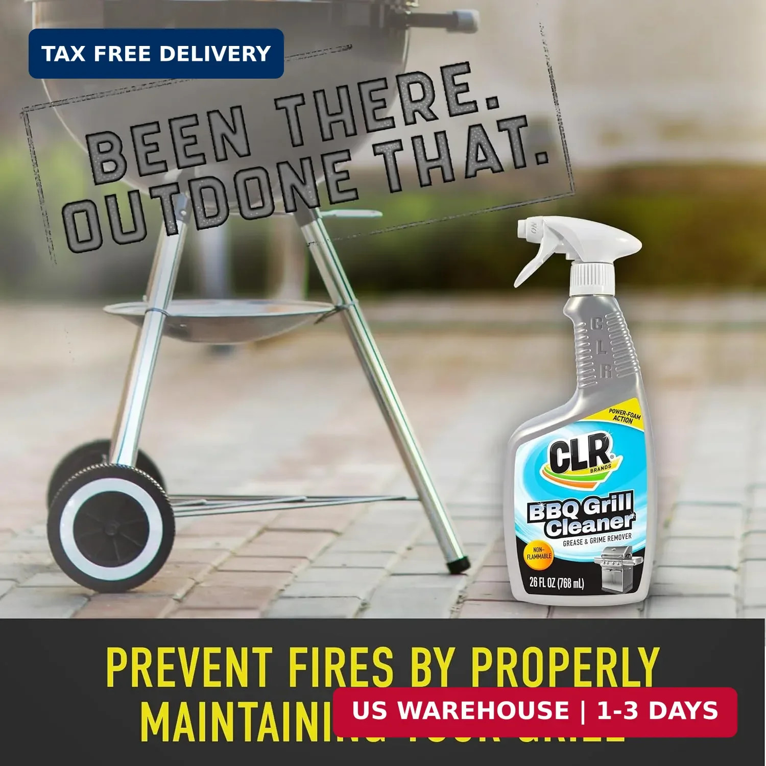 CLR Brands Grill Cleaner and Degreaser Spray, 26 oz. Bottle, BBQ Cleaner Removes