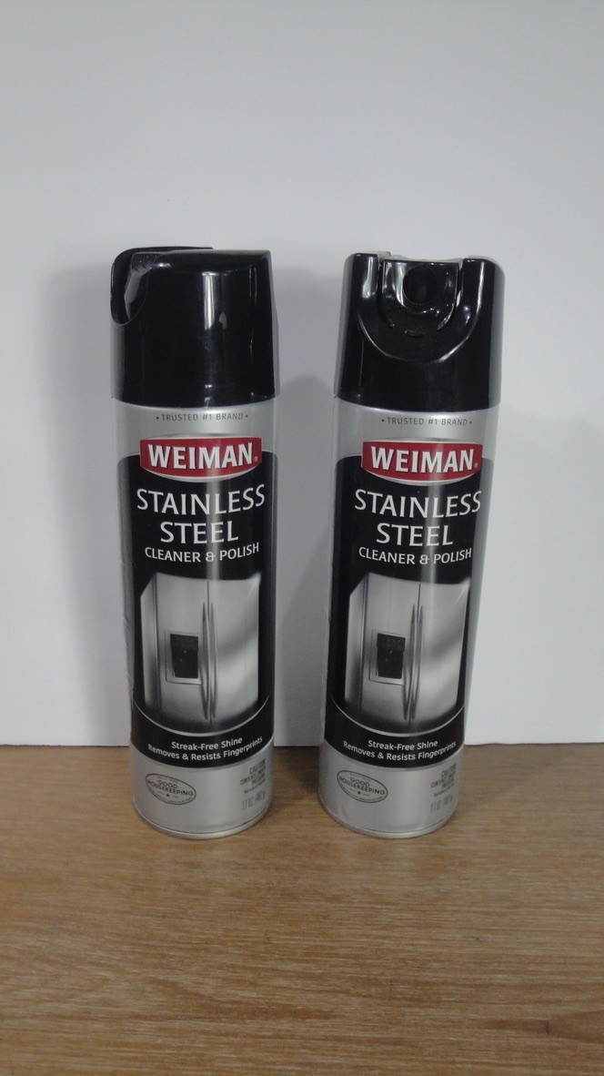 Weiman Stainless Steel Cleaner & Polish/Streak-Free Shine/Lot of 2 cans