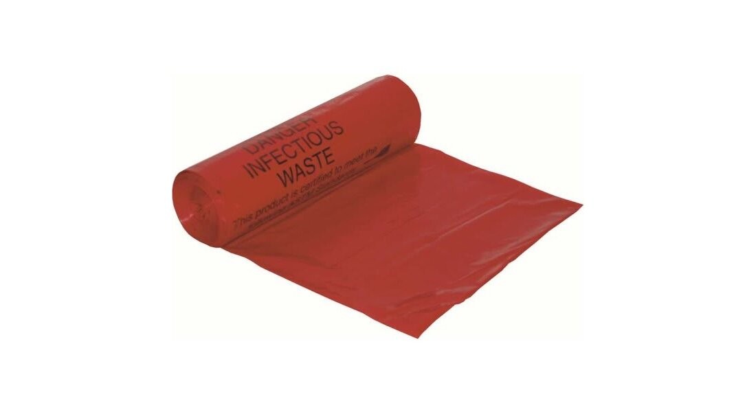 38 in. x 58 in. 60 Gal. 1.25 mil Size Red Biohazard Bag – pack of 5