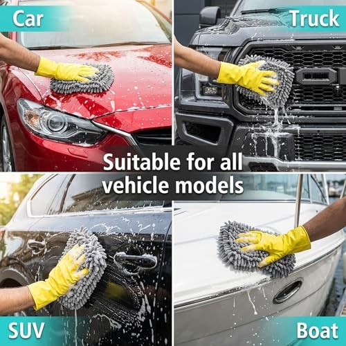 Microfiber Cleaning Cloths for Cars – 2 Pack Chenille Microfiber Wash 2 PCS