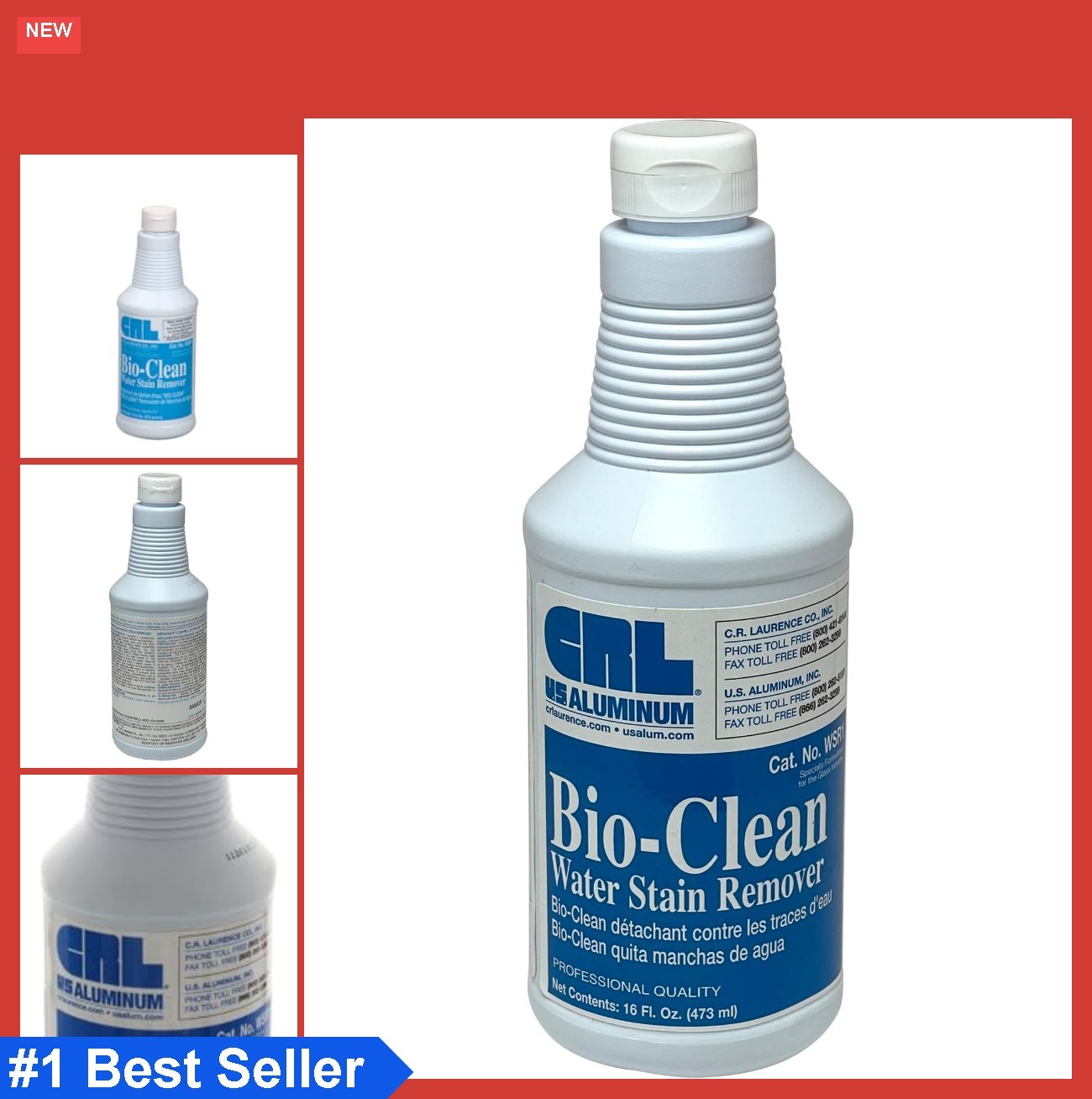 Water Stain Remover 16 oz Bio Clean Mineral Rust Soap Scum Glass Tile Shower