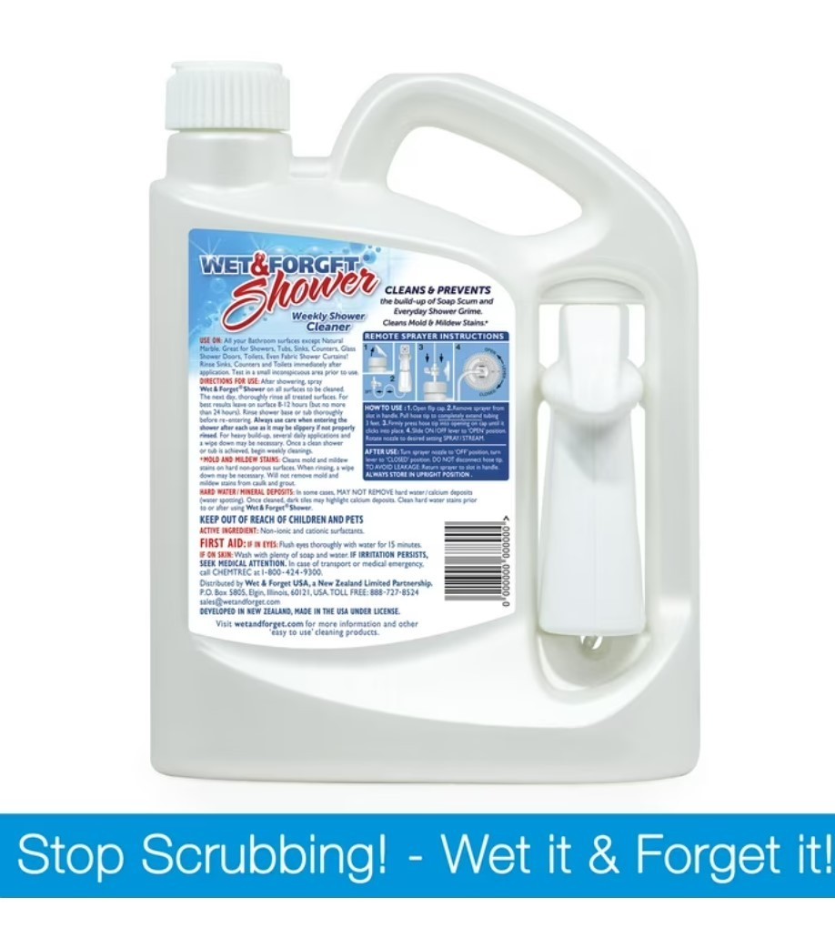 Wet & Forget Shower Cleaner Spray, Vanilla Scent, 64 oz