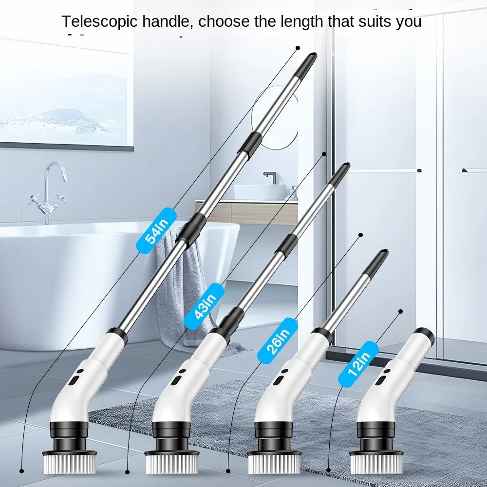 Cordless 9 in 1 Electric Spin Scrubber Bathroom Kitchen Floor Cleaner