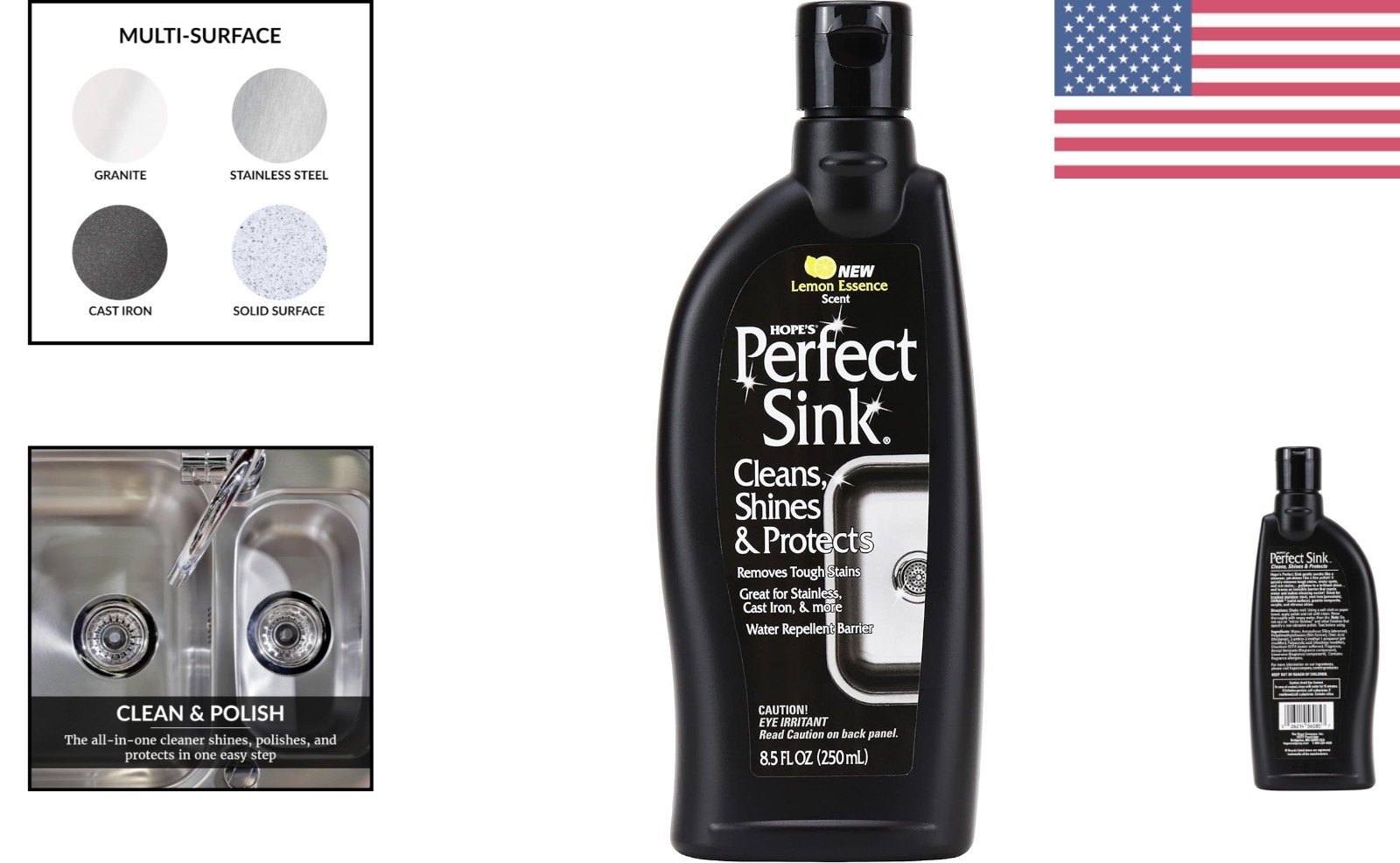 Gentle Perfect Sink Cleaner & Polish, 8.5 Fl Oz – Stain Remover & Protector