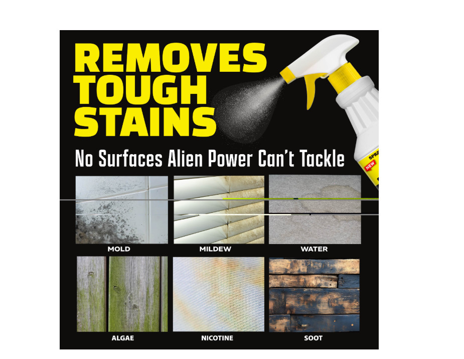 Alien Power Stain Remover Kit – Mold, Mildew & Algae Cleaner with Spray Bottle