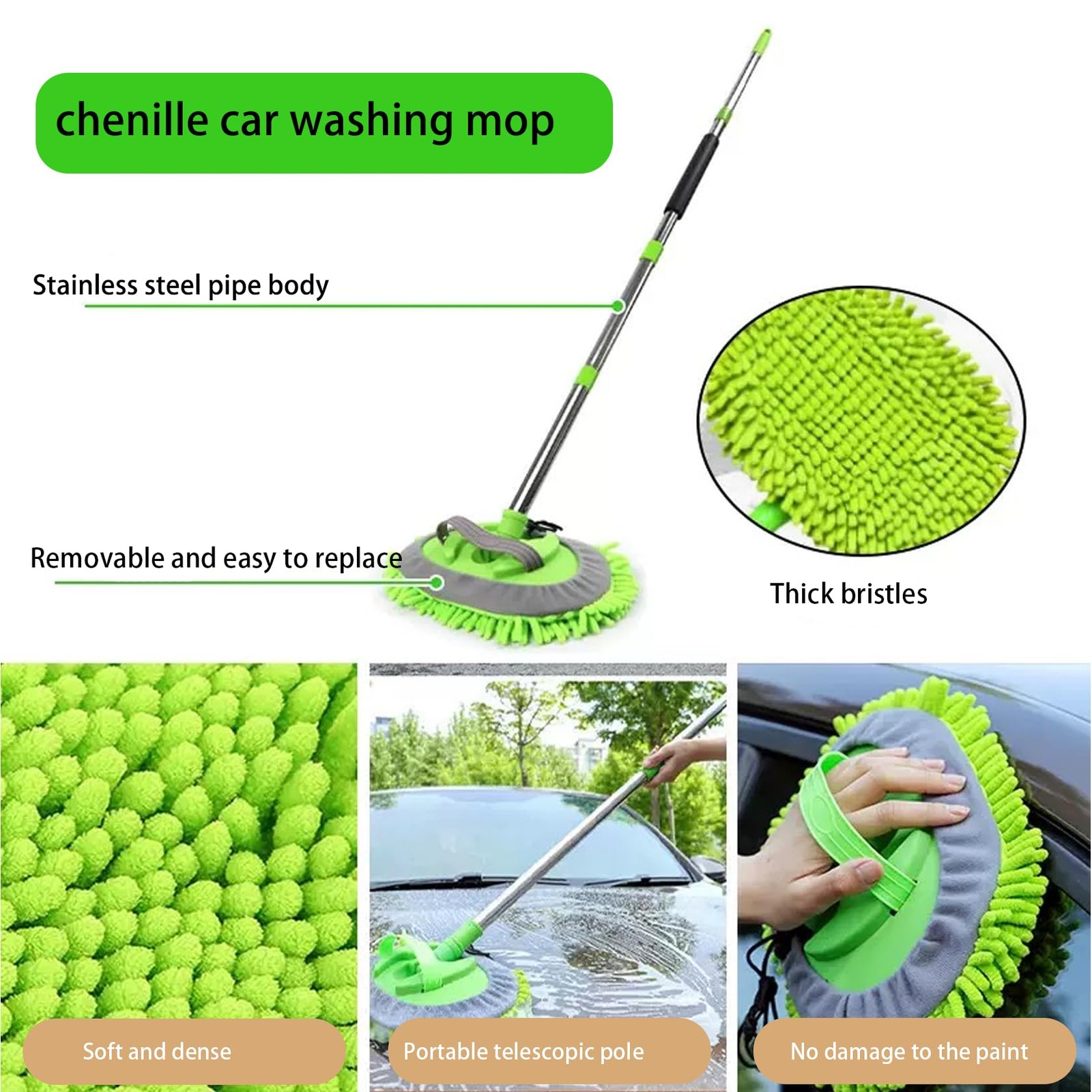 Car Detailing Kit Exterior, Car Wash Brush Kit with Long Handle 10pcs Set, Ca…