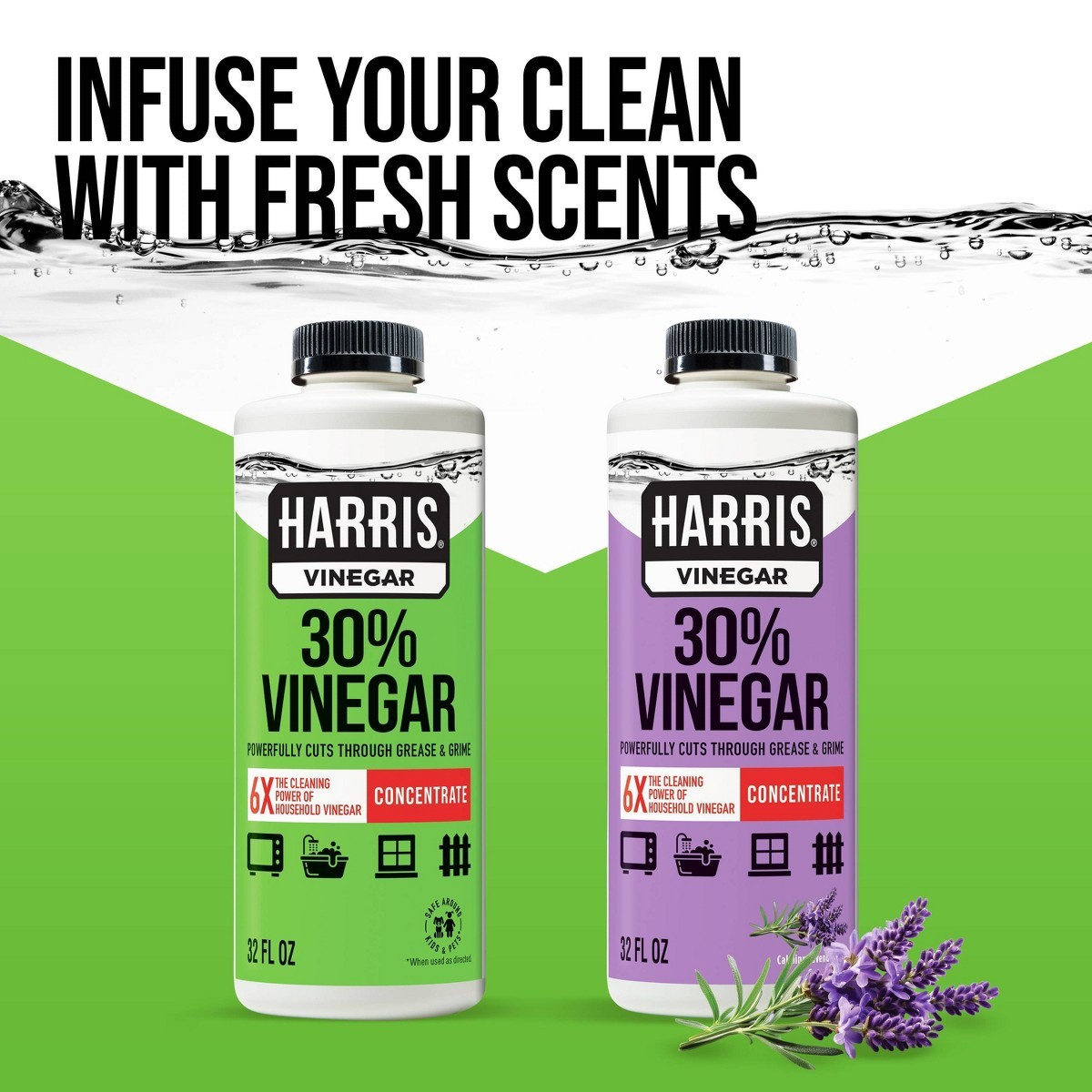HARRIS 30% Vinegar All-Purpose Cleaners – Unscented – 32 fl oz