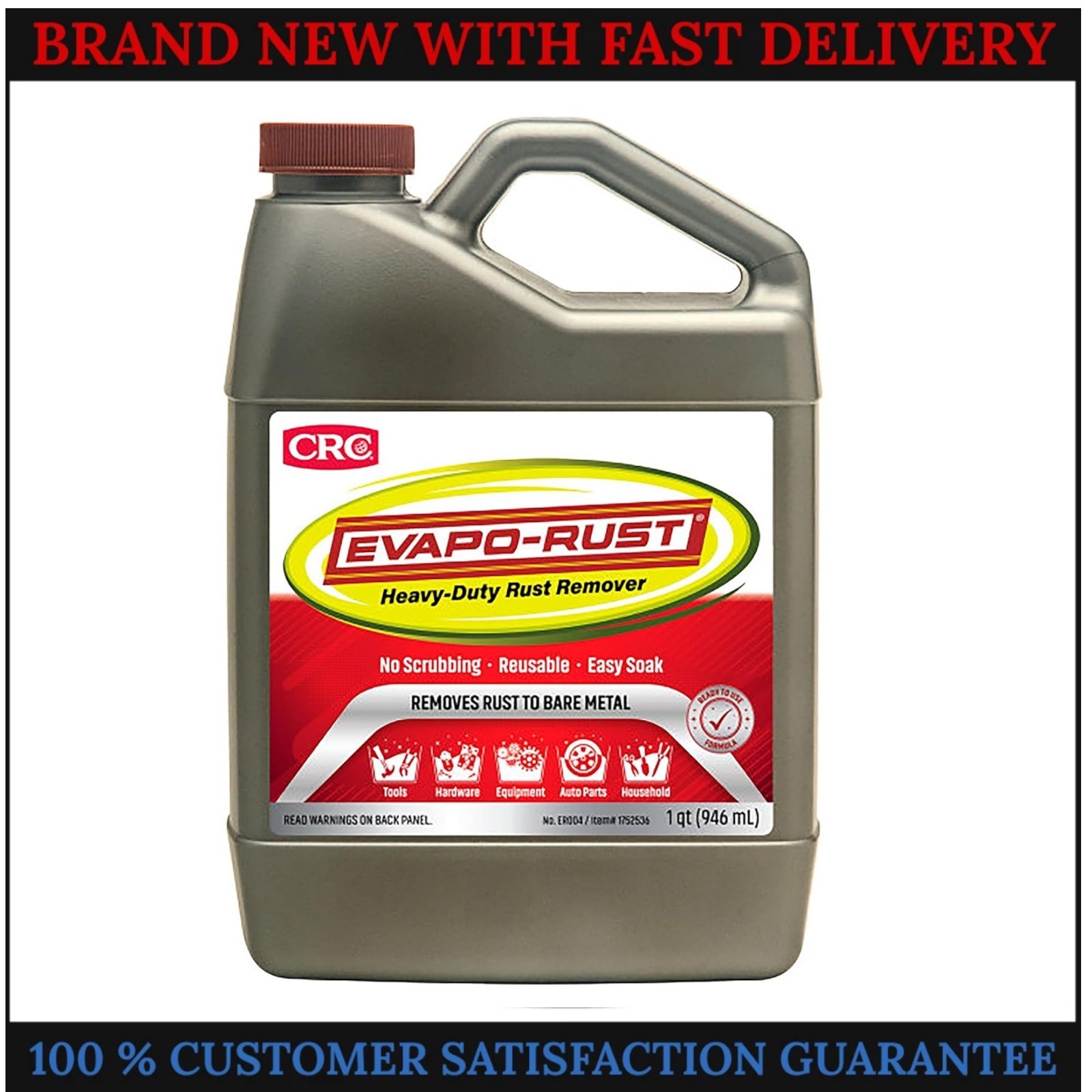 CRC Evapo-Rust, Heavy-Duty Rust Remover, Reusable, Acid-Free, Non-Corrosive, Wat