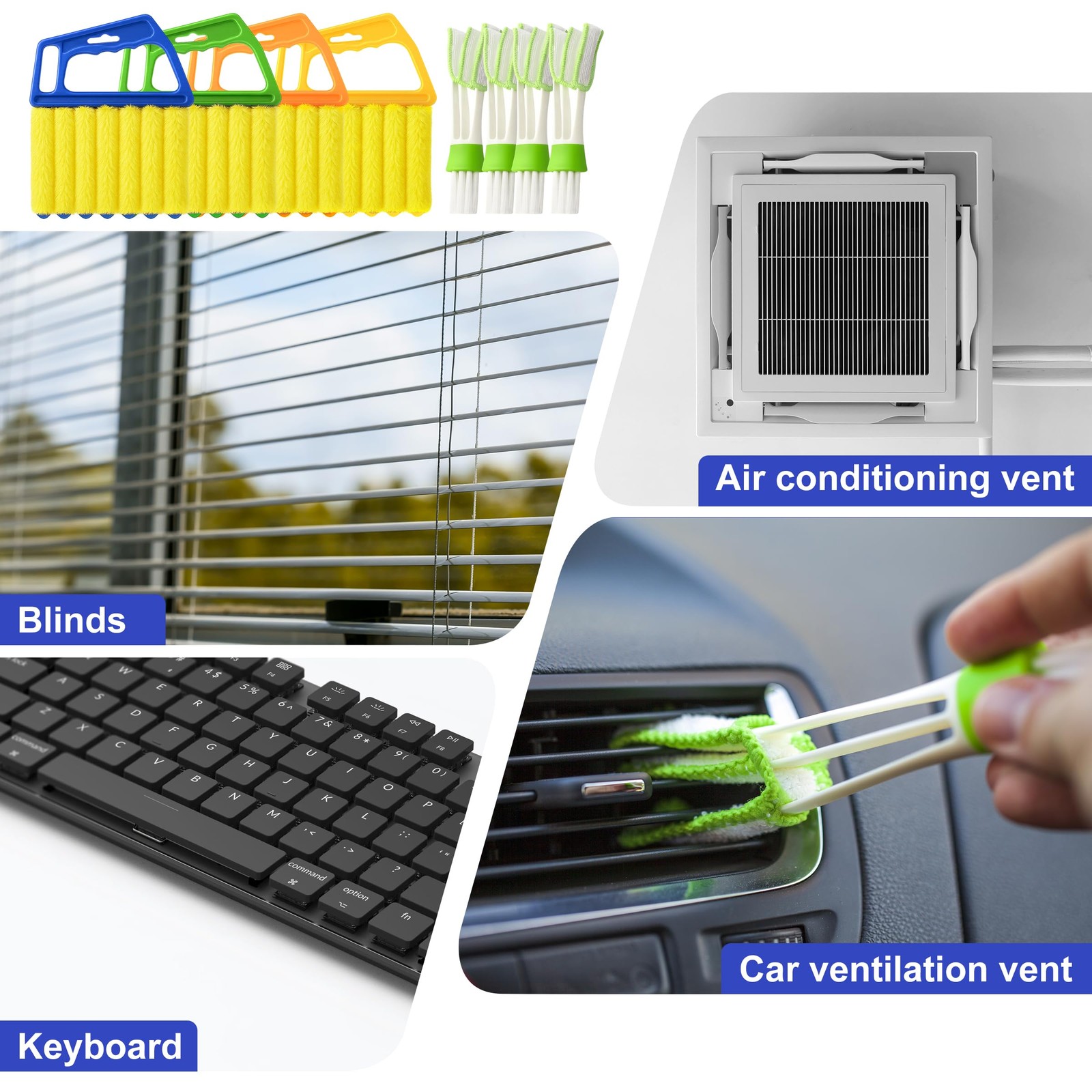 Blind Cleaner Duster Tool – 4 Pcs 7 Fingers Anti-Shedding Window Blind Cleane…