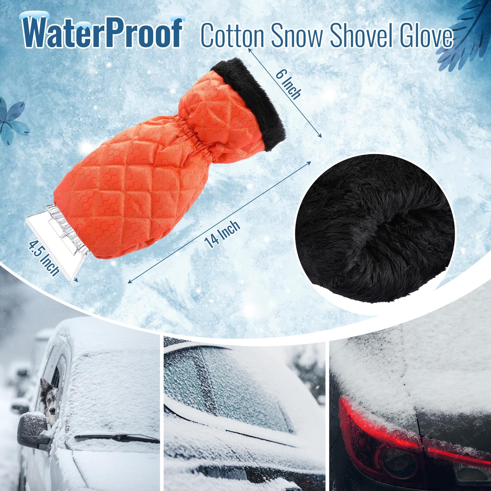 Ice Scraper with Glove Waterproof Ice Scrapers for Car Windshield No Scratch …