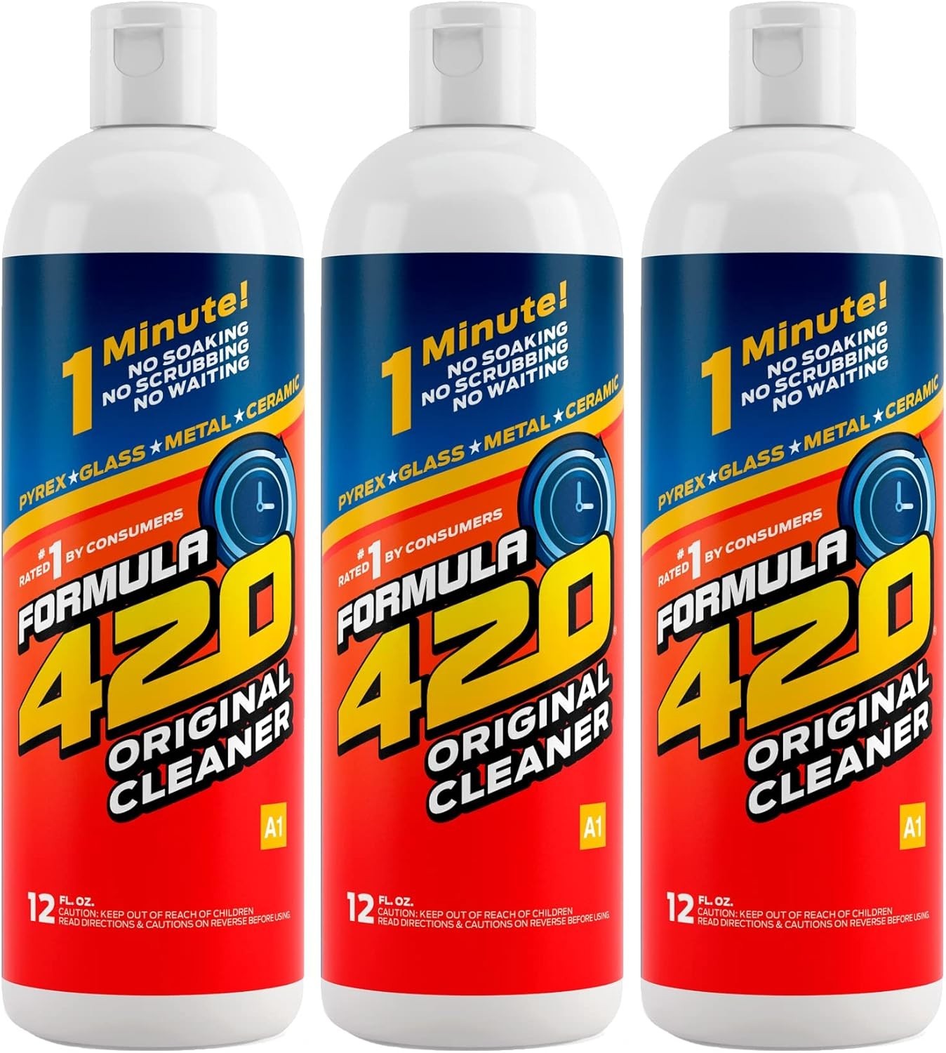 Formula 420 Original Glass Cleaner 12oz Bottle 3 Pack Instant Pyrex Ceramic A1