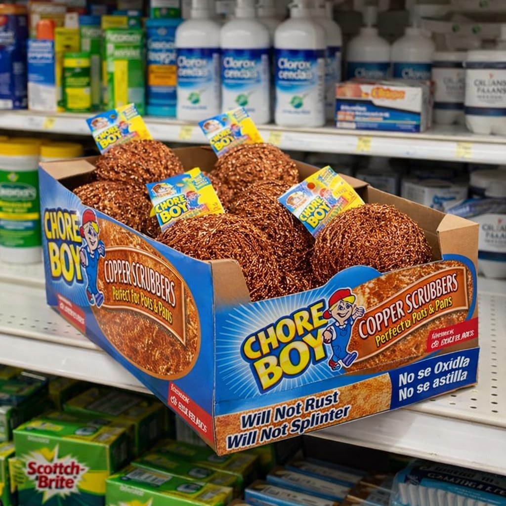 Chore Boy Copper Scrubber Dish Pan Cleaning Scouring Pads 36 PCS