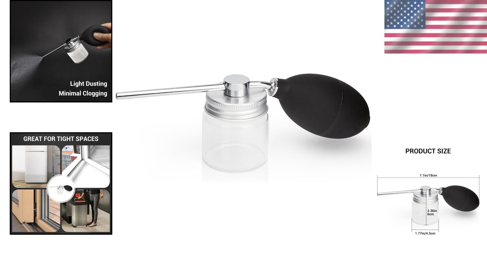 Diatomaceous Earth Duster – Metal Spray Bottle for Precise Indoor & Outdoor Use