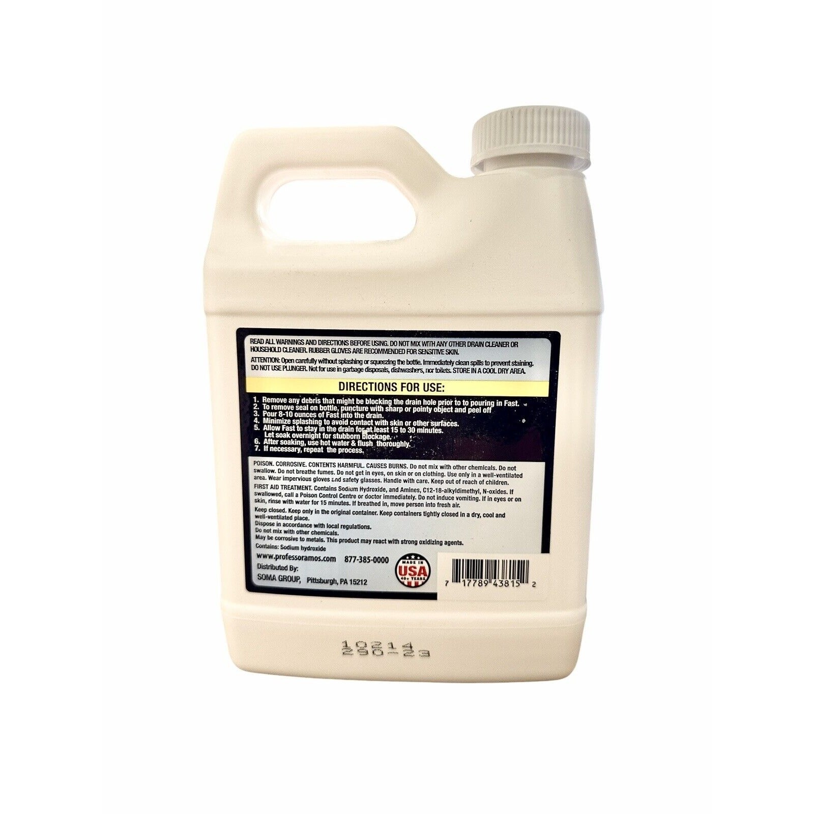 Professor Amos Super Fast Drain Cleaner w/ Accelerated Formula 32 oz-NEW