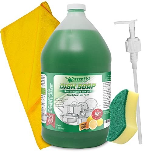 Dish Soap Manual Pot & Pan Professional Detergent Sponge/Pump/Microfiber Towel