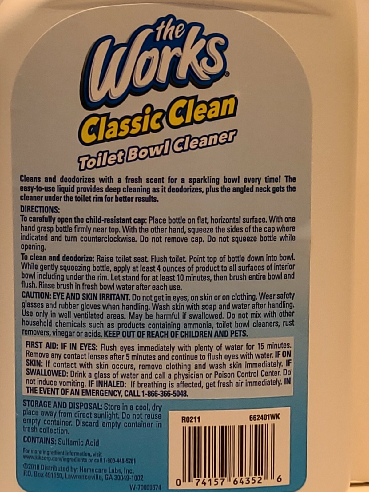 4 Packs The Works Toilet Bowl Cleaner 24oz each FAST SHIPPING