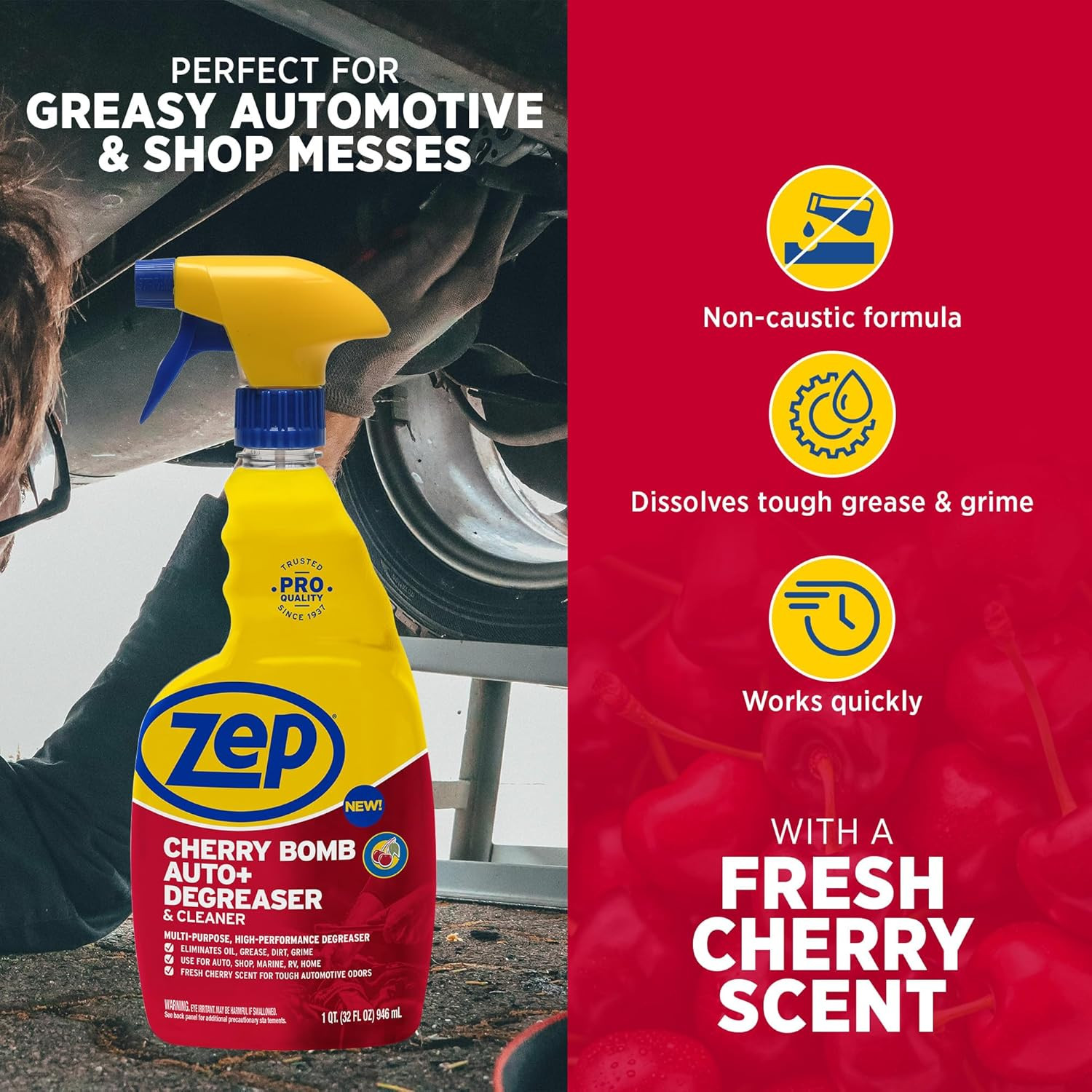 Cherry Bomb Auto+ Degreaser & Cleaner – for Auto, Marine, RV, & Home – 32 Oz.