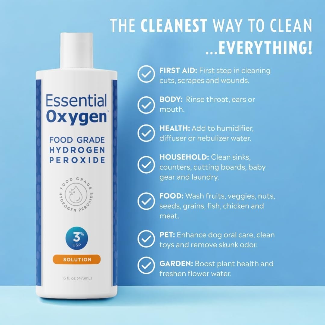 Eco-Friendly 16oz Hydrogen Peroxide: Natural Cleaner for Your Home and Garden