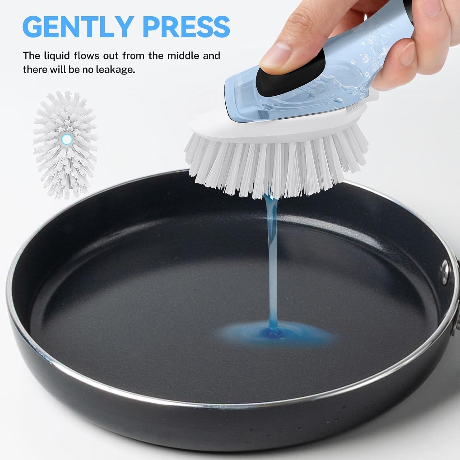 Dish Brush Refills 4 Pack, White Replacement Brush Heads Compatible with OXO Dis