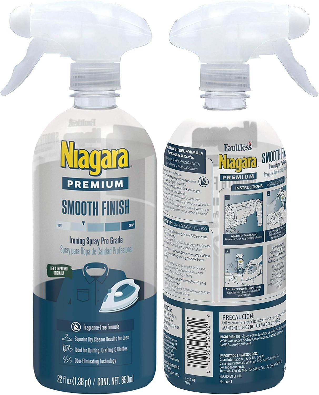 Spray Starch 22 Oz Non-Aerosol Ironing Spray – 2 Pack for Effortless Wrinkles