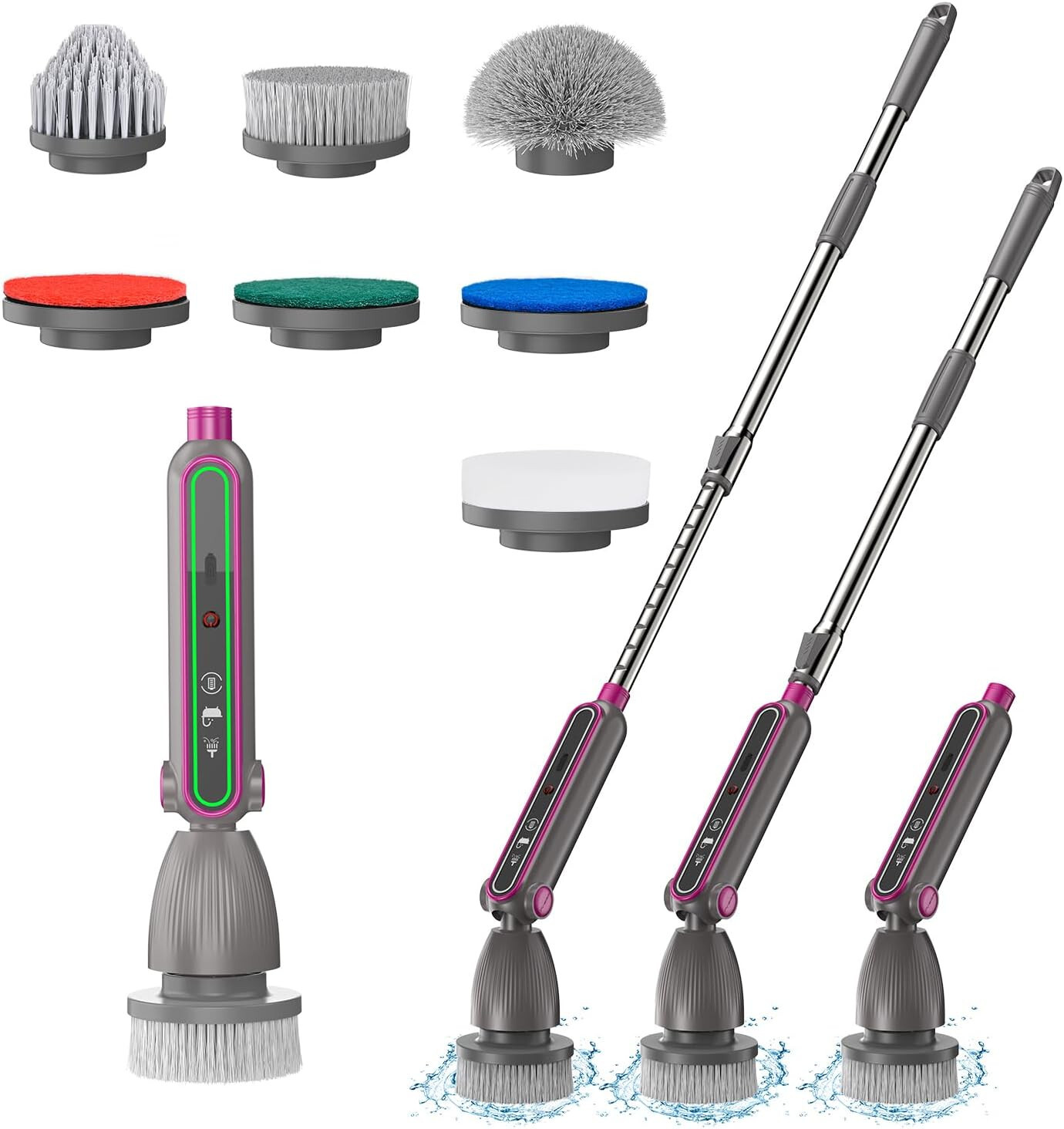 Clearance Electric Spin Scrubber Quiet Cordless Cleaning Brush Pressure 120Mins