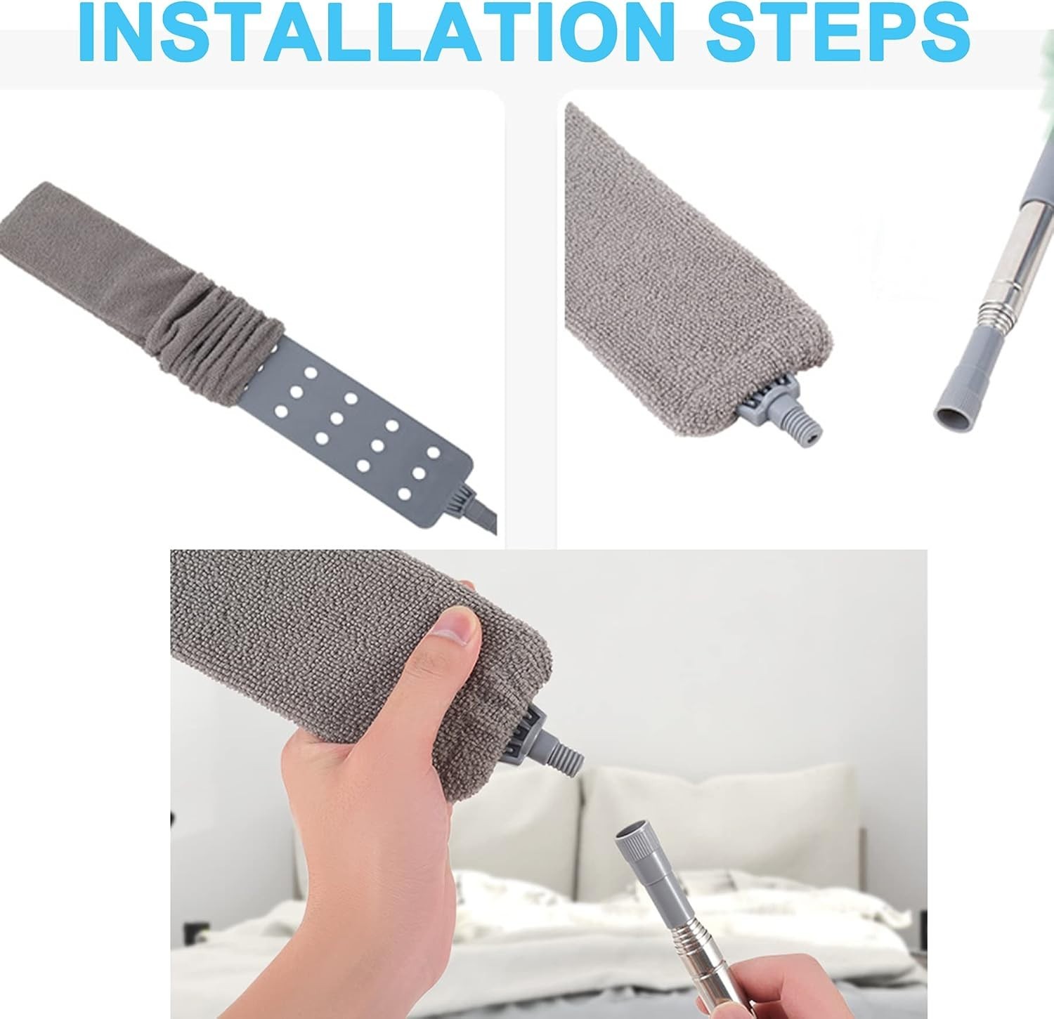 Upgraded Under Appliance Cleaning Gadgets, Microfiber Gap Duster, Skinny Flat…