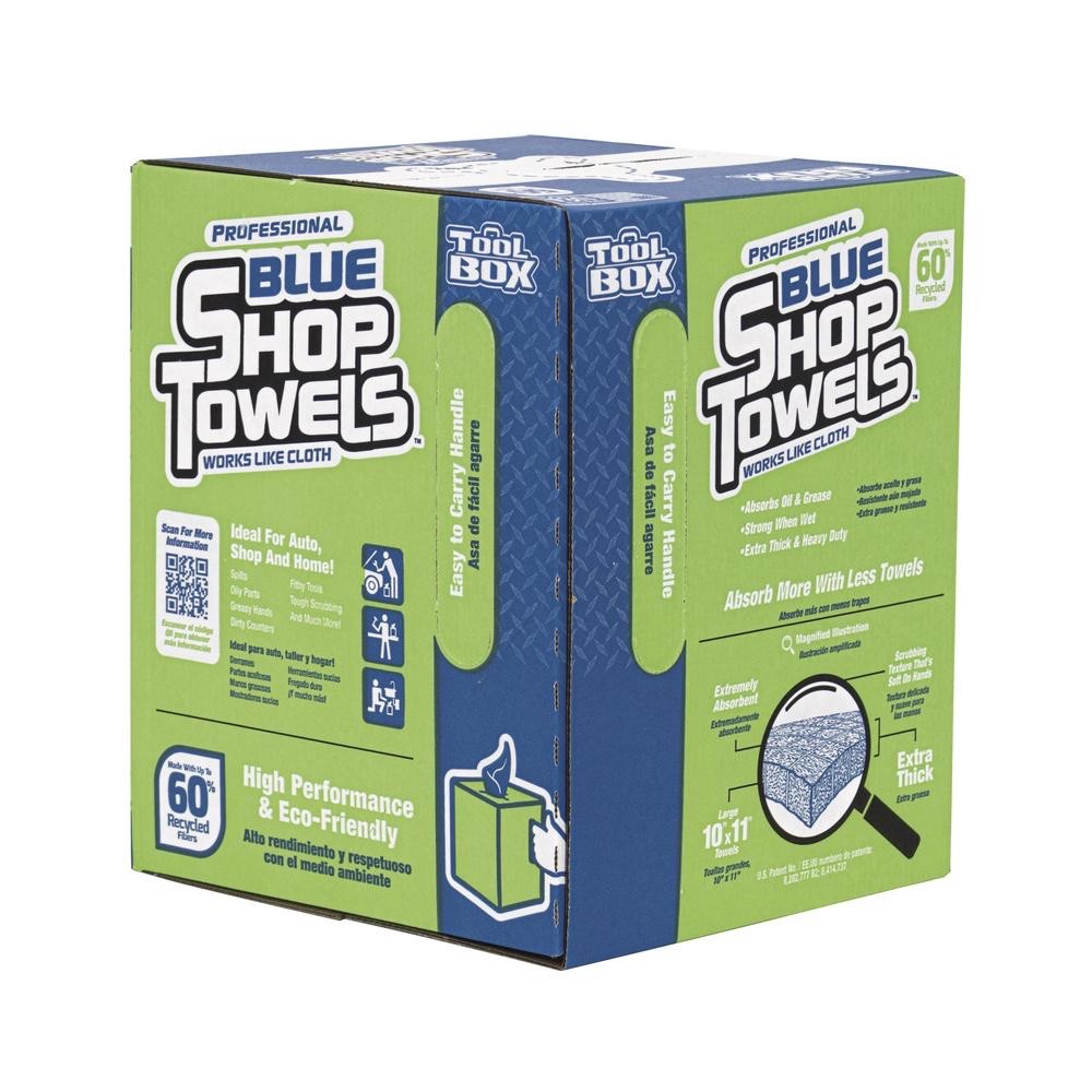 Shop Towels Tool Box Big Grip Bucket Brand Blue Hand Disposable 200 Count Refill