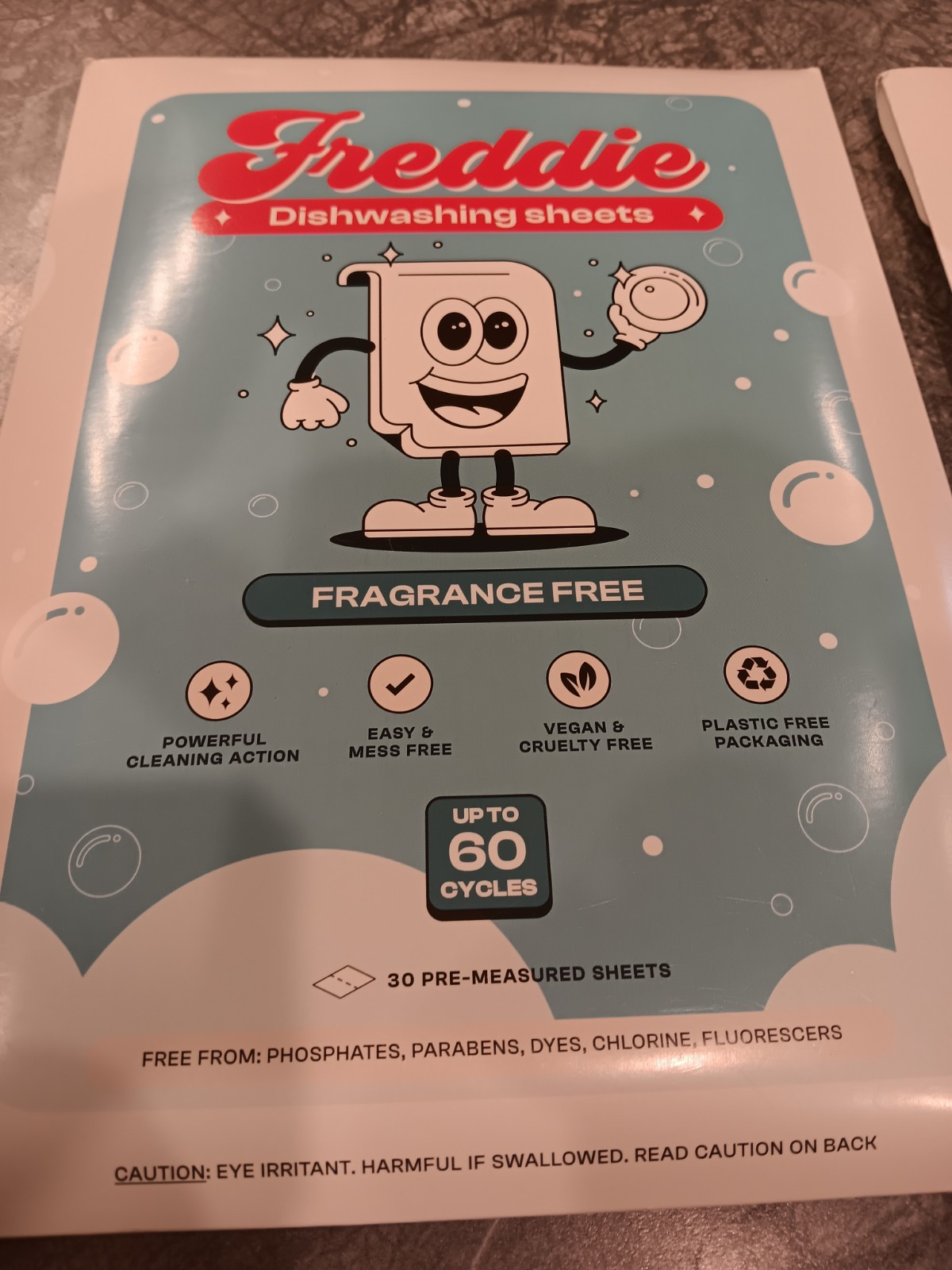 Freddie Dishwashing Sheets- Lot Of 2 Packs- Total 60 Sheets/ 120 Cycles