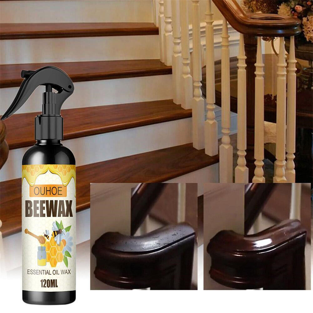 2× Bee Wax Furniture Polish Spray Natural Micro-Molecularized Beeswax Tool Set