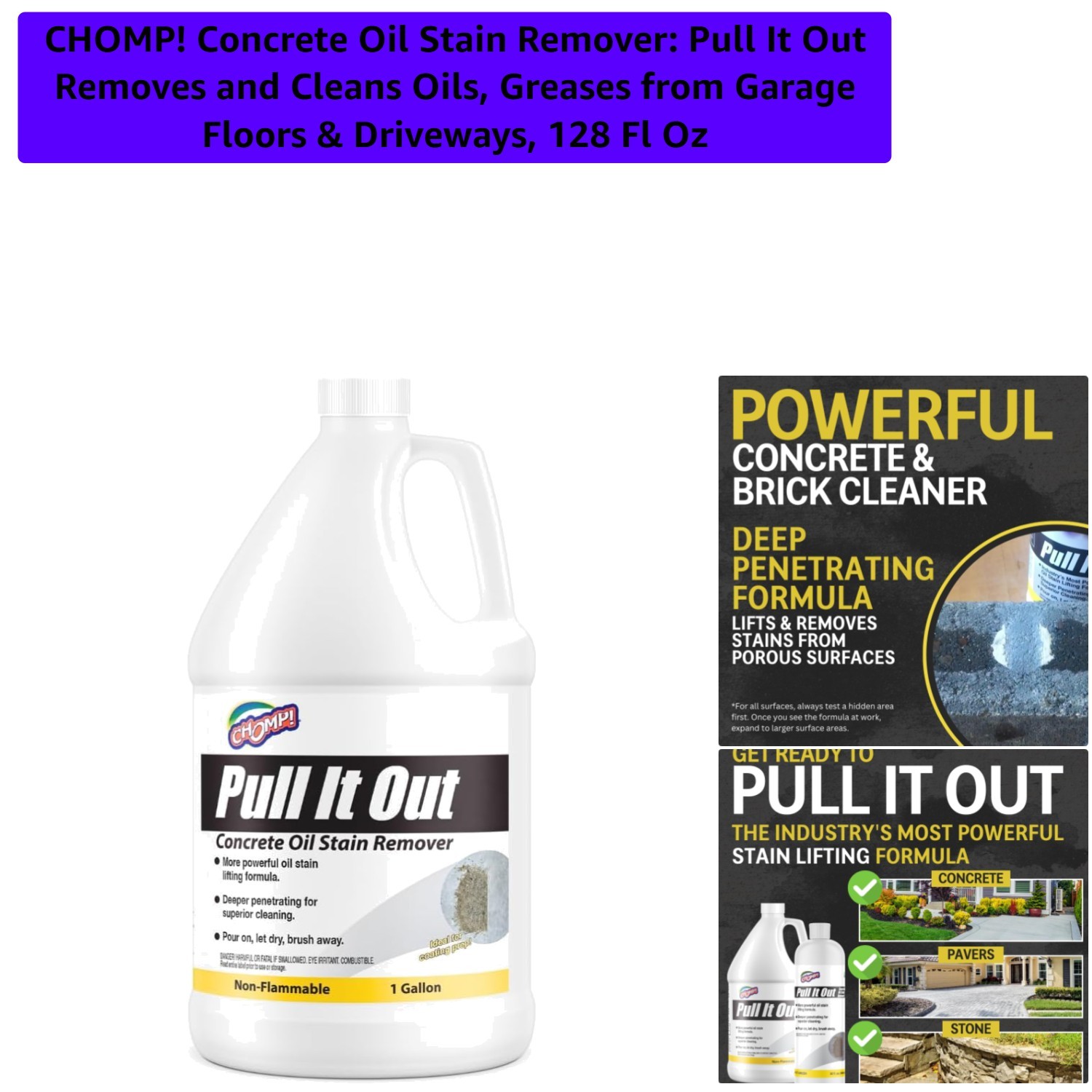 Versatile 128 Fl Oz Oil Stain Remover for Concrete – Acid Free & Easy to Use