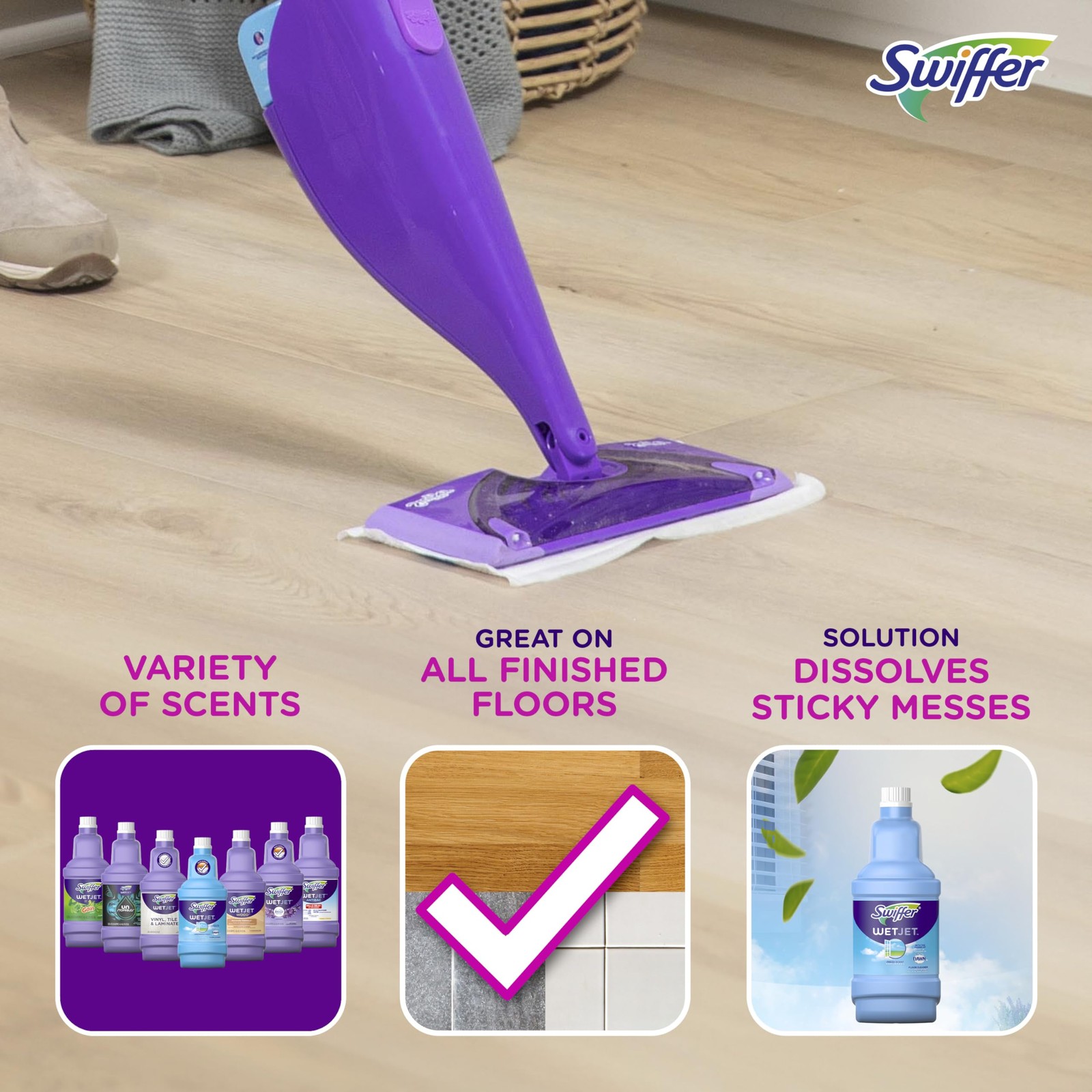 Swiffer WetJet Multi-Purpose Floor Cleaner Solution with Febreze Refill