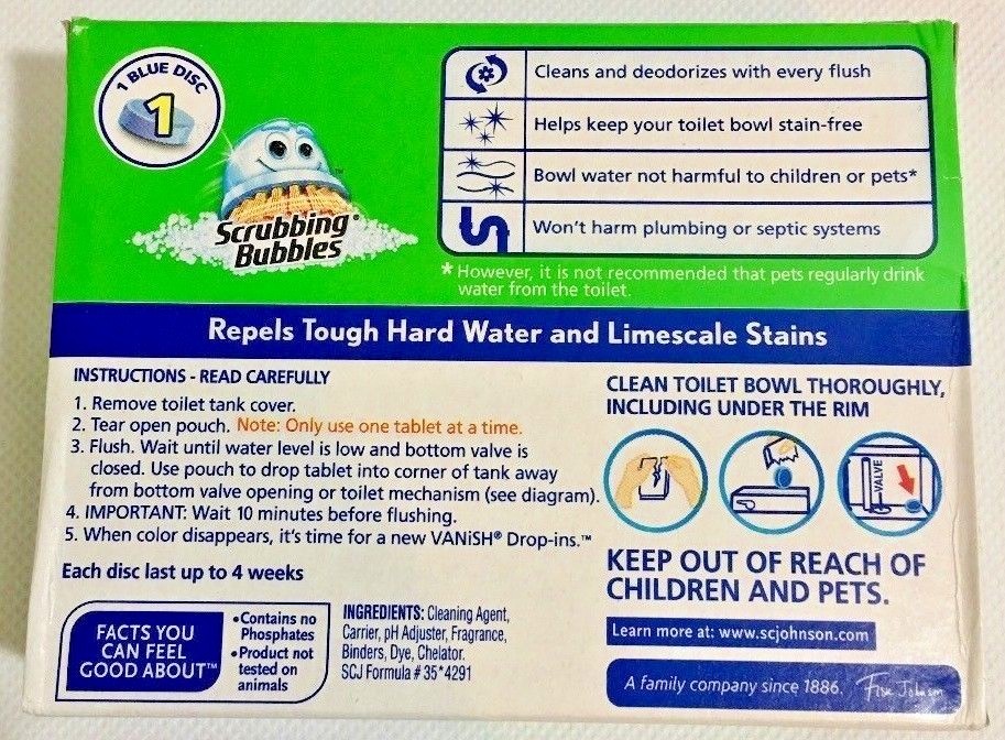 Scrubbing Bubbles Vanish Drop-Ins Toilet Cleaning Tablet 1 ea (Pack of 6) New