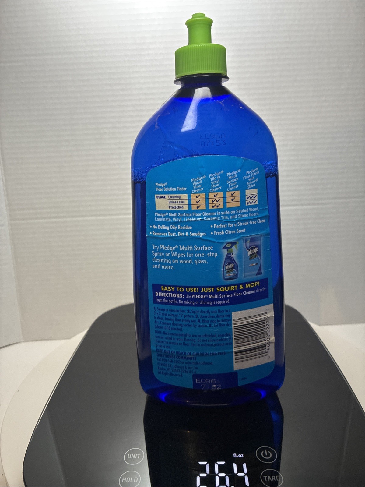 USED Pledge Multi Surface Floor Cleaner 27oz