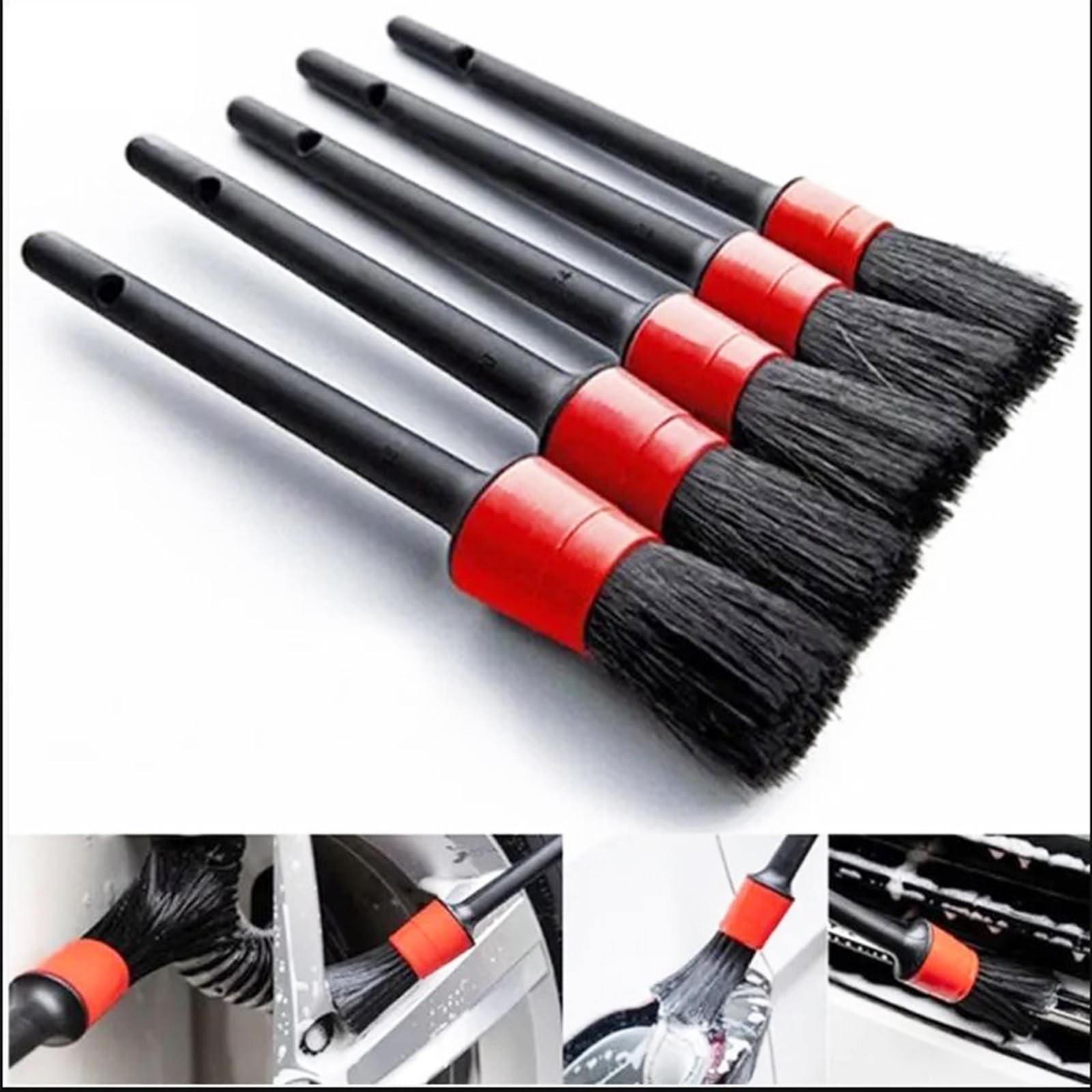 LVSENLIN 10pcs Auto Car Detailing Brush Set,Car Interior Cleaning Kit,Includi…