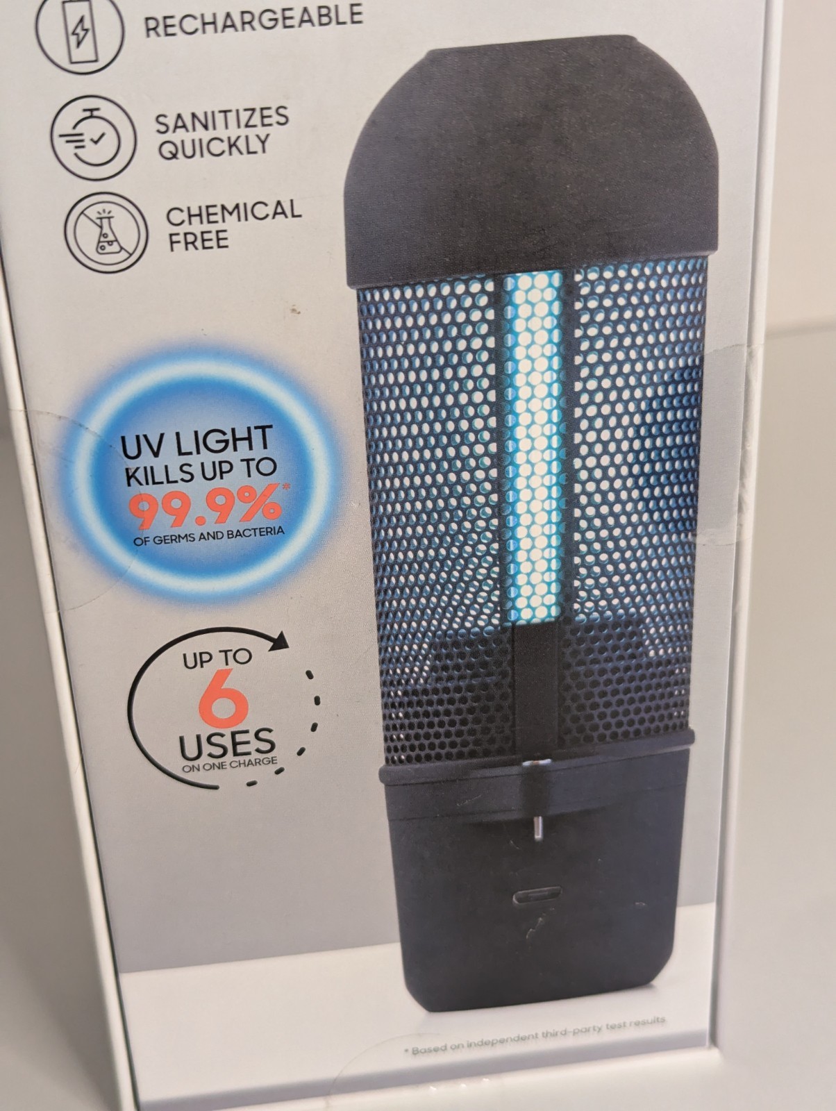 New Sharper Image Home and Car Sanitizer Portable Lamp Sanitizer Black