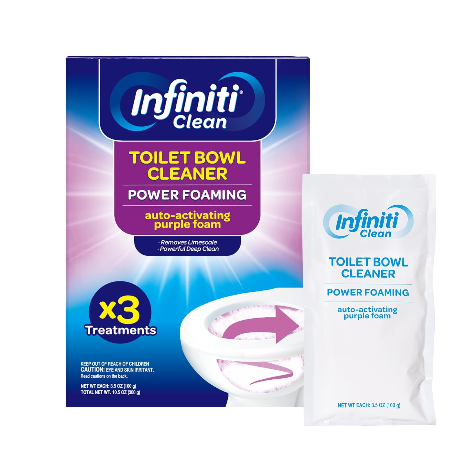 Foaming Toilet Bowl Cleaner – 10.5oz Auto-Activating Purple Foam, Removes Lim…