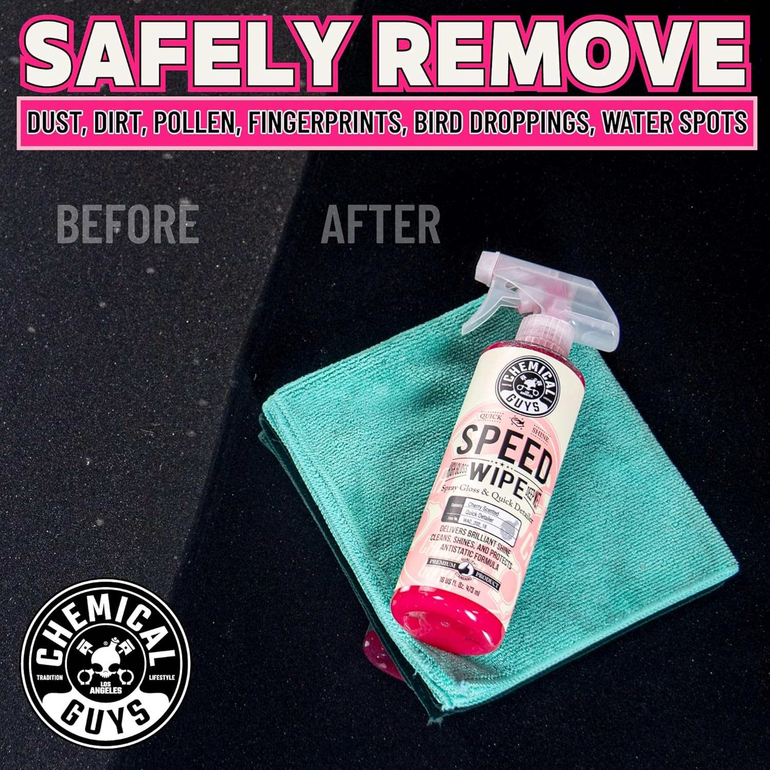 Chemical Guys Speed Wipe 16 Fl Oz Quick Detailer High Gloss Streak Free Shine